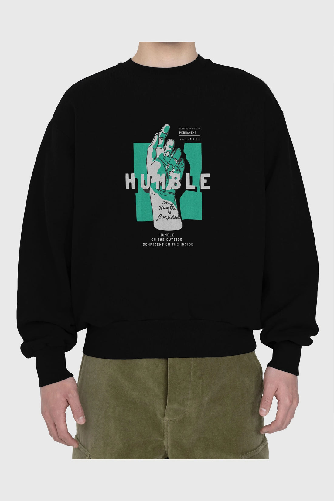 Humble Ön Baskılı Oversize Sweatshirt Erkek Kadın Unisex