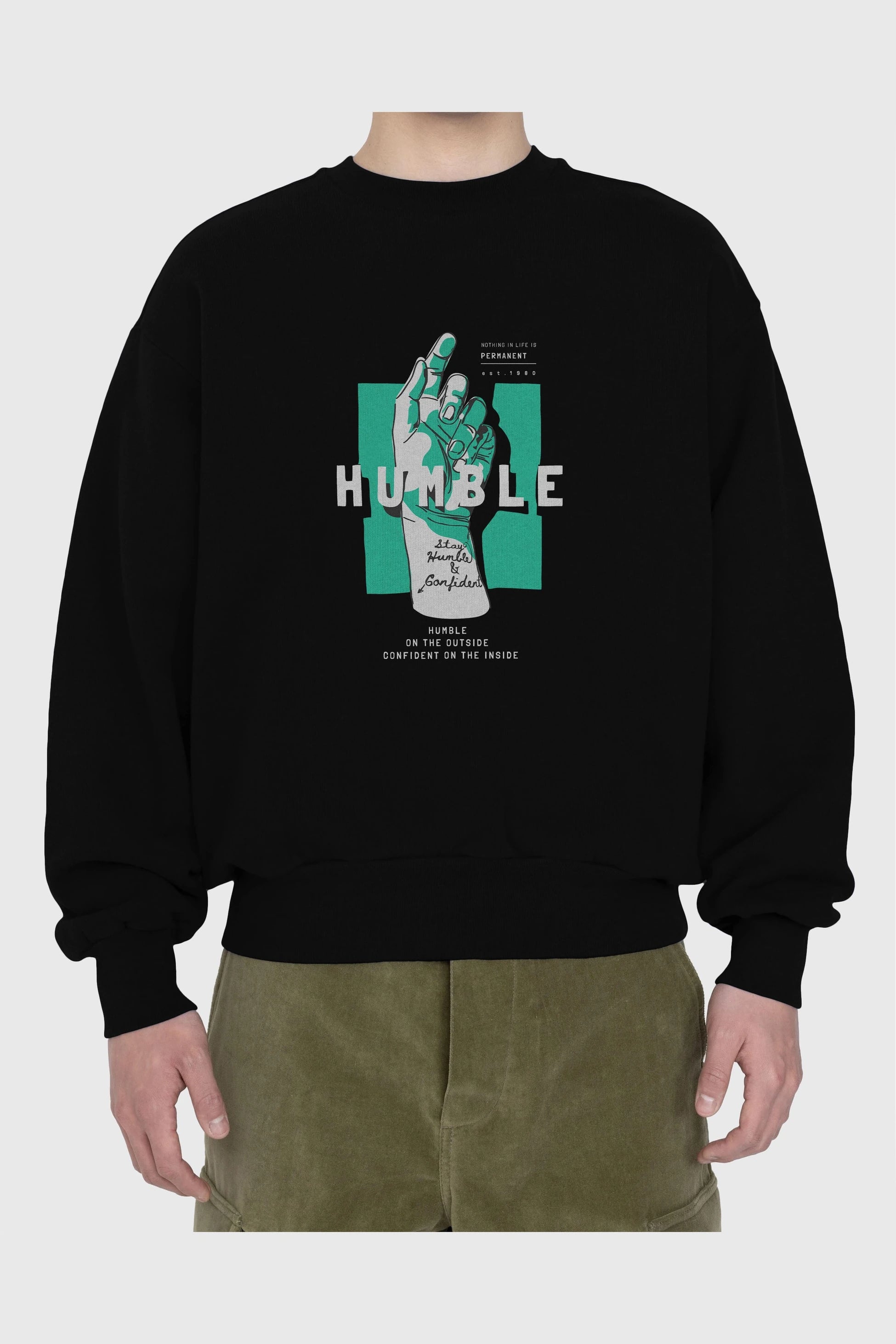Humble Ön Baskılı Oversize Sweatshirt Erkek Kadın Unisex