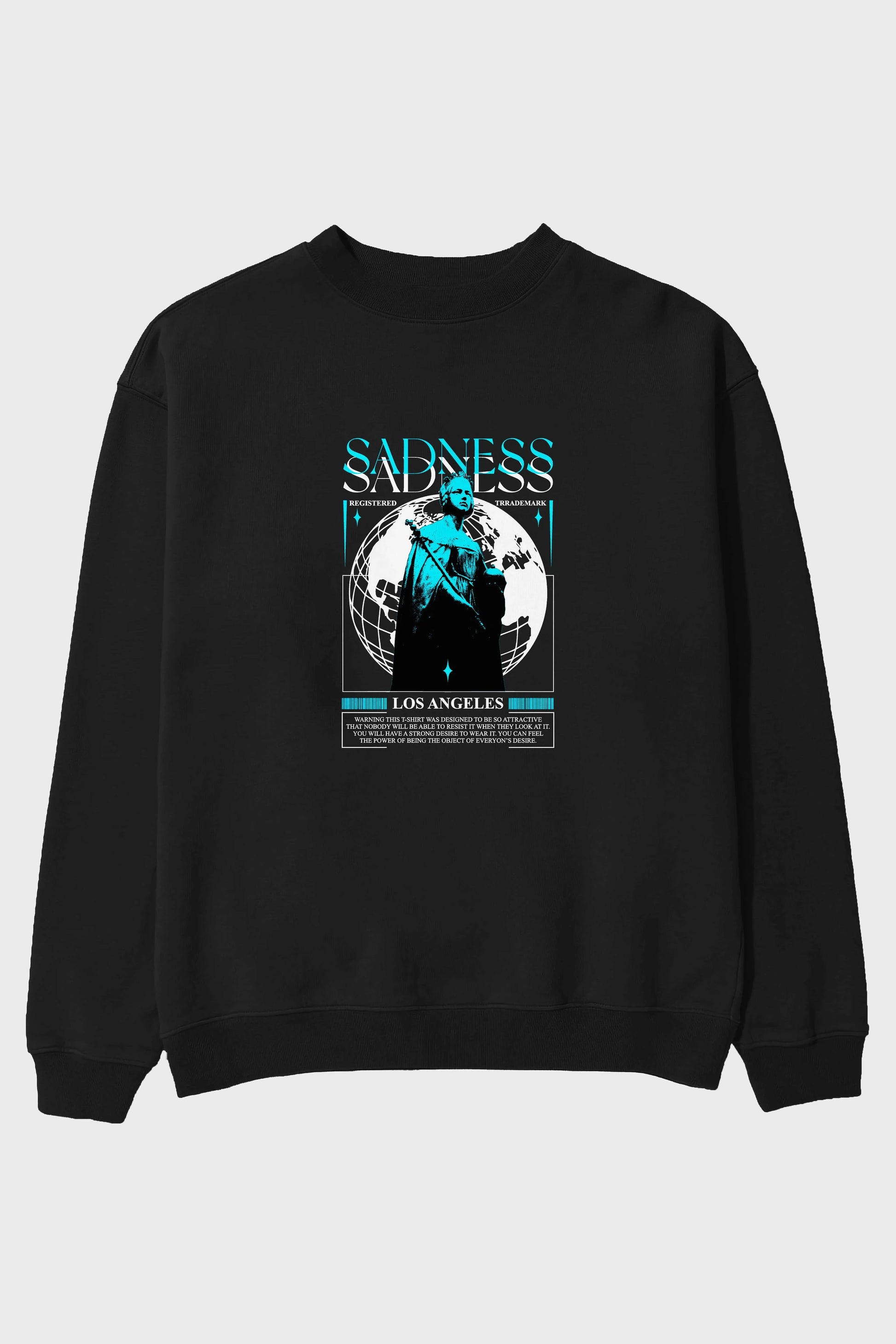 Sadness Los Angeles Ön Baskılı Oversize Sweatshirt Erkek Kadın Unisex