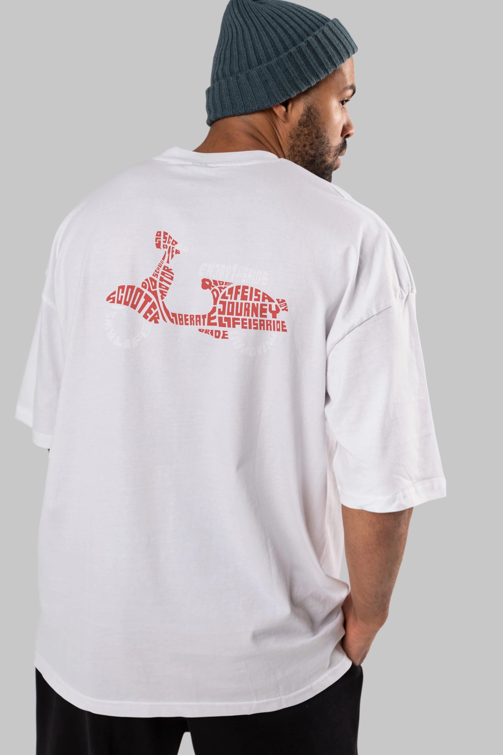 Enjoy The Ride Arka Baskılı Oversize t-shirt %100 pamuk Erkek Kadın Unisex