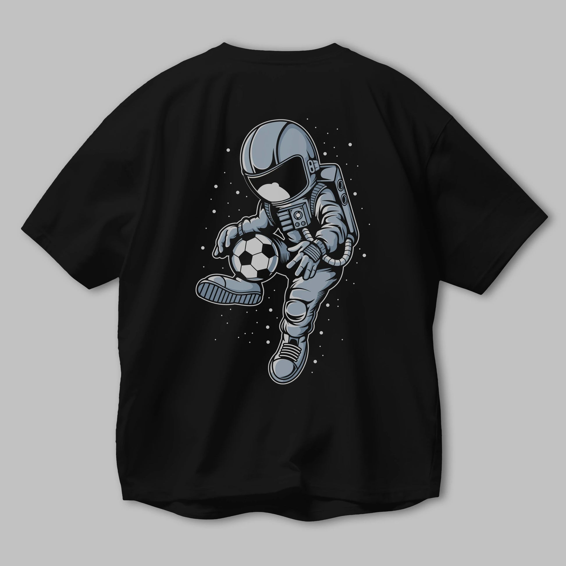 Astronaut Soccer Player Arka Baskılı Oversize t-shirt Erkek Kadın Unisex