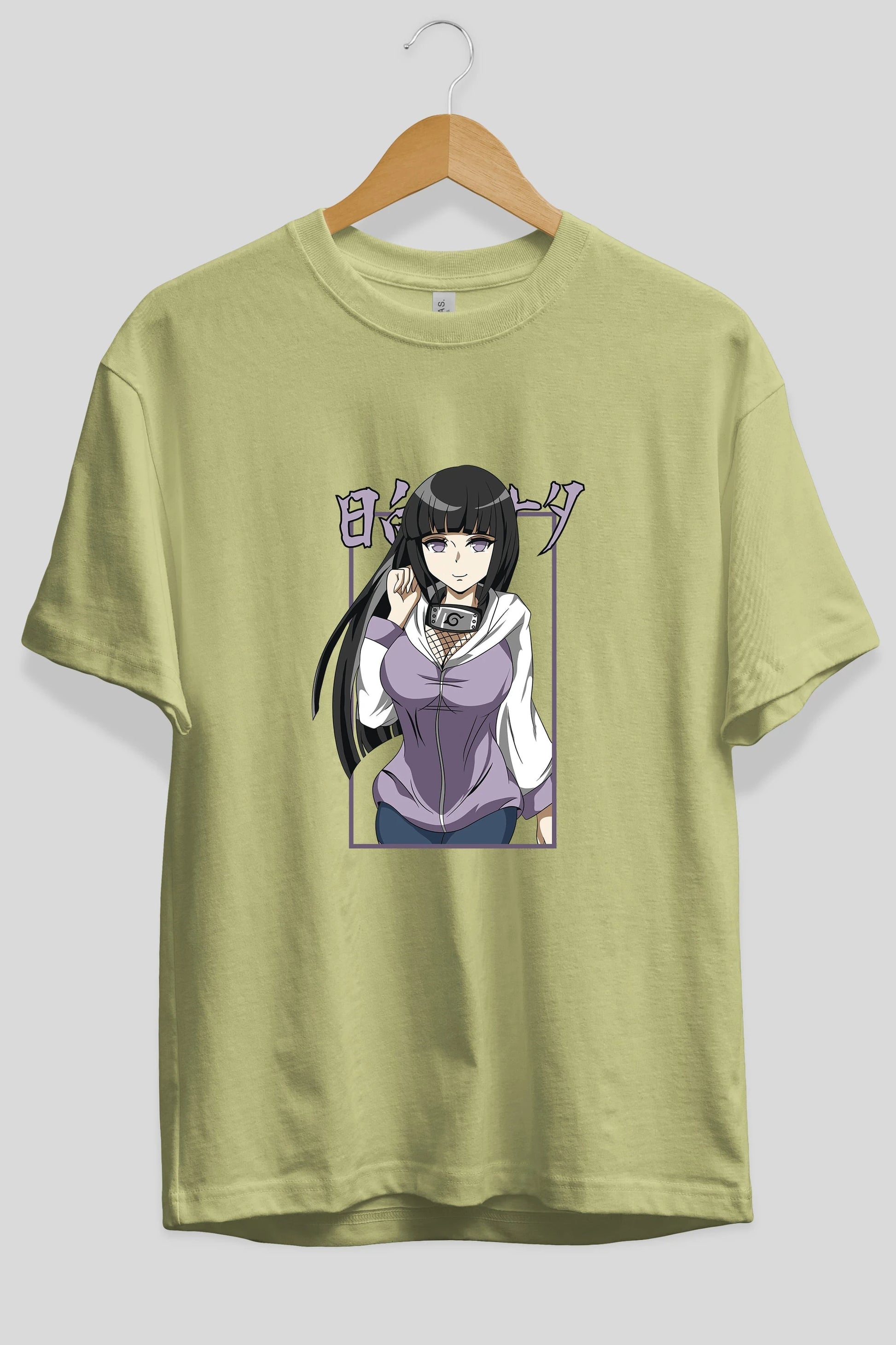 Hinata NARUTO Anime Ön Baskılı Oversize t-shirt %100 pamuk Erkek Kadın Unisex