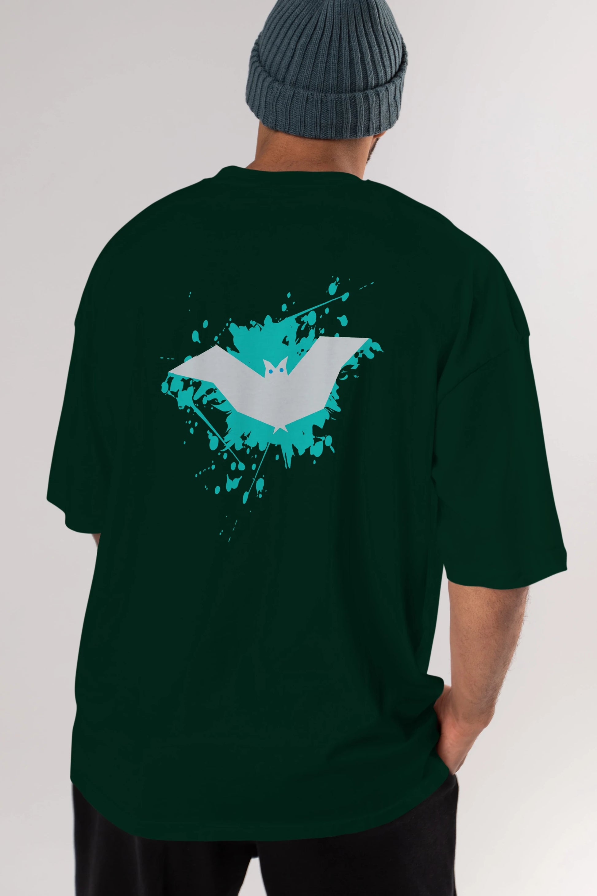 Halloween Arka Baskılı Oversize t-shirt Erkek Kadın Unisex