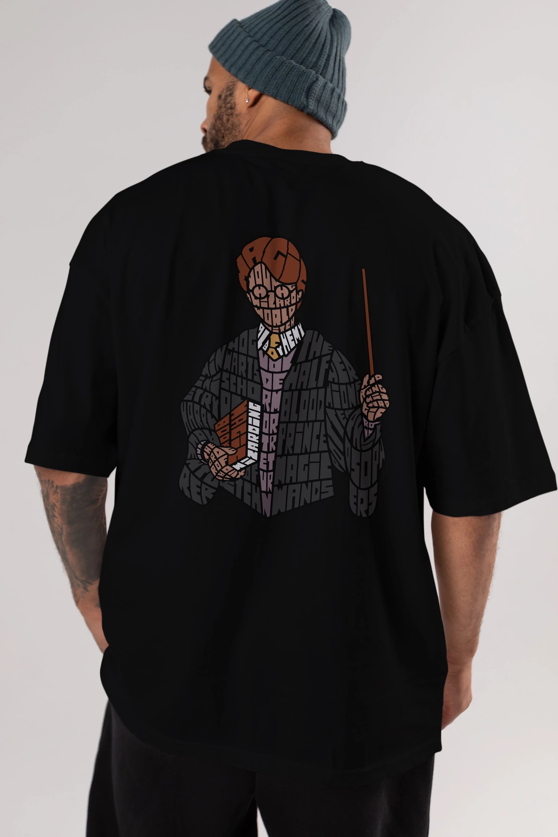 Harry Arka Baskılı Oversize t-shirt %100 pamuk Erkek Kadın Unisex
