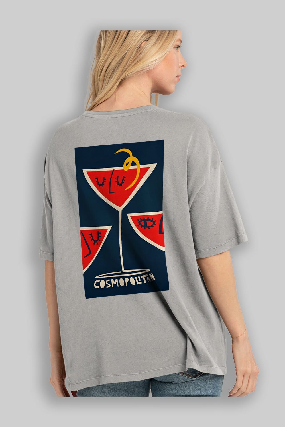 Cosmopolitan 4 Arka Baskılı Oversize t-shirt Erkek Kadın Unisex %100 Pamuk Bisiklet Yaka tişort