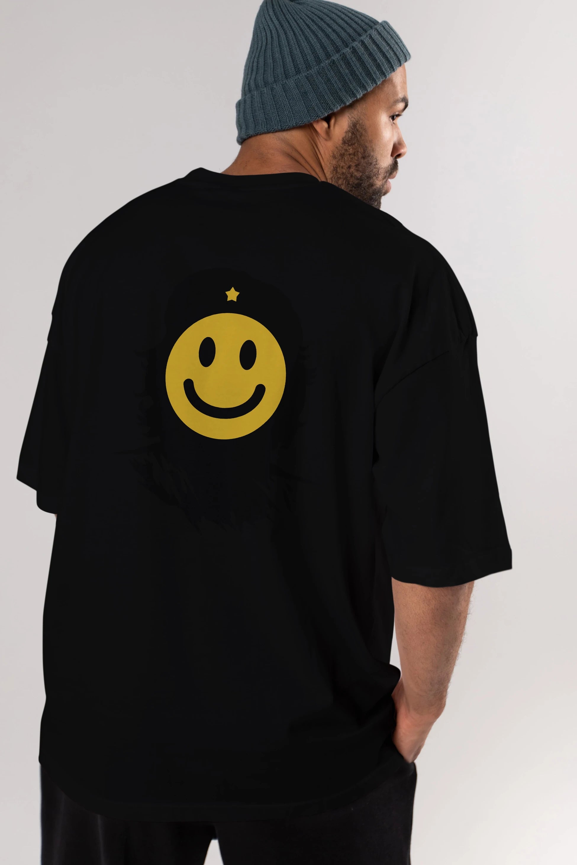 Che Smile Arka Baskılı Oversize t-shirt %100 pamuk Erkek Kadın Unisex