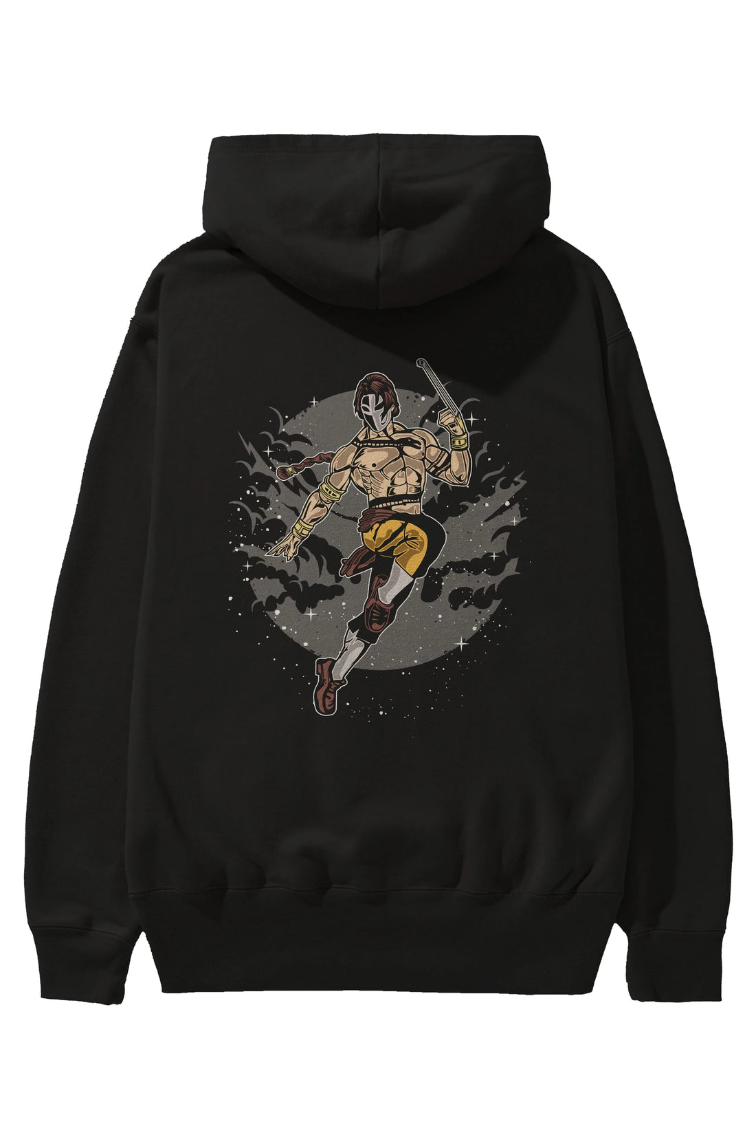 Vega Arka Baskılı Hoodie Oversize Kapüşonlu Sweatshirt Erkek Kadın Unisex