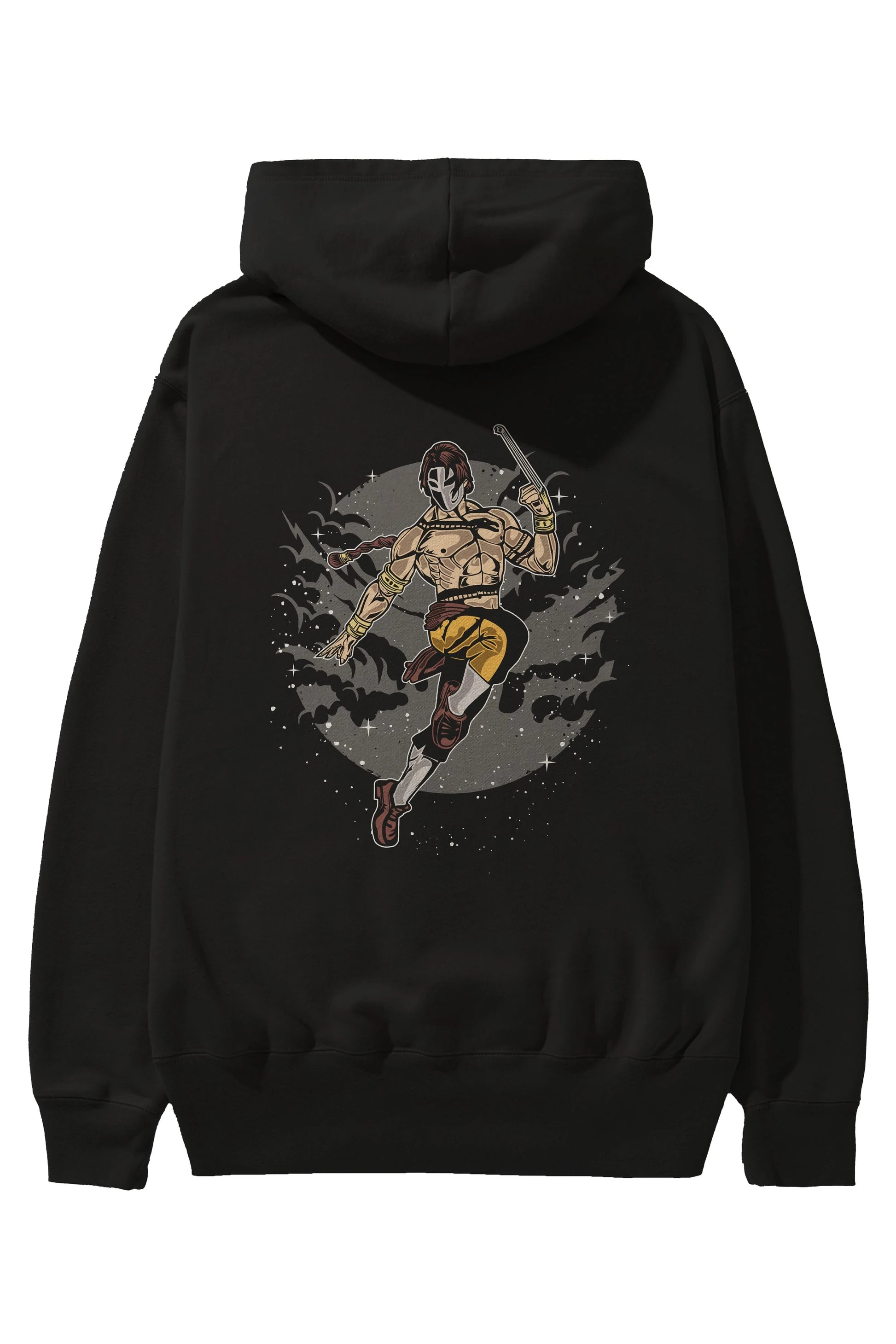 Vega Arka Baskılı Hoodie Oversize Kapüşonlu Sweatshirt Erkek Kadın Unisex