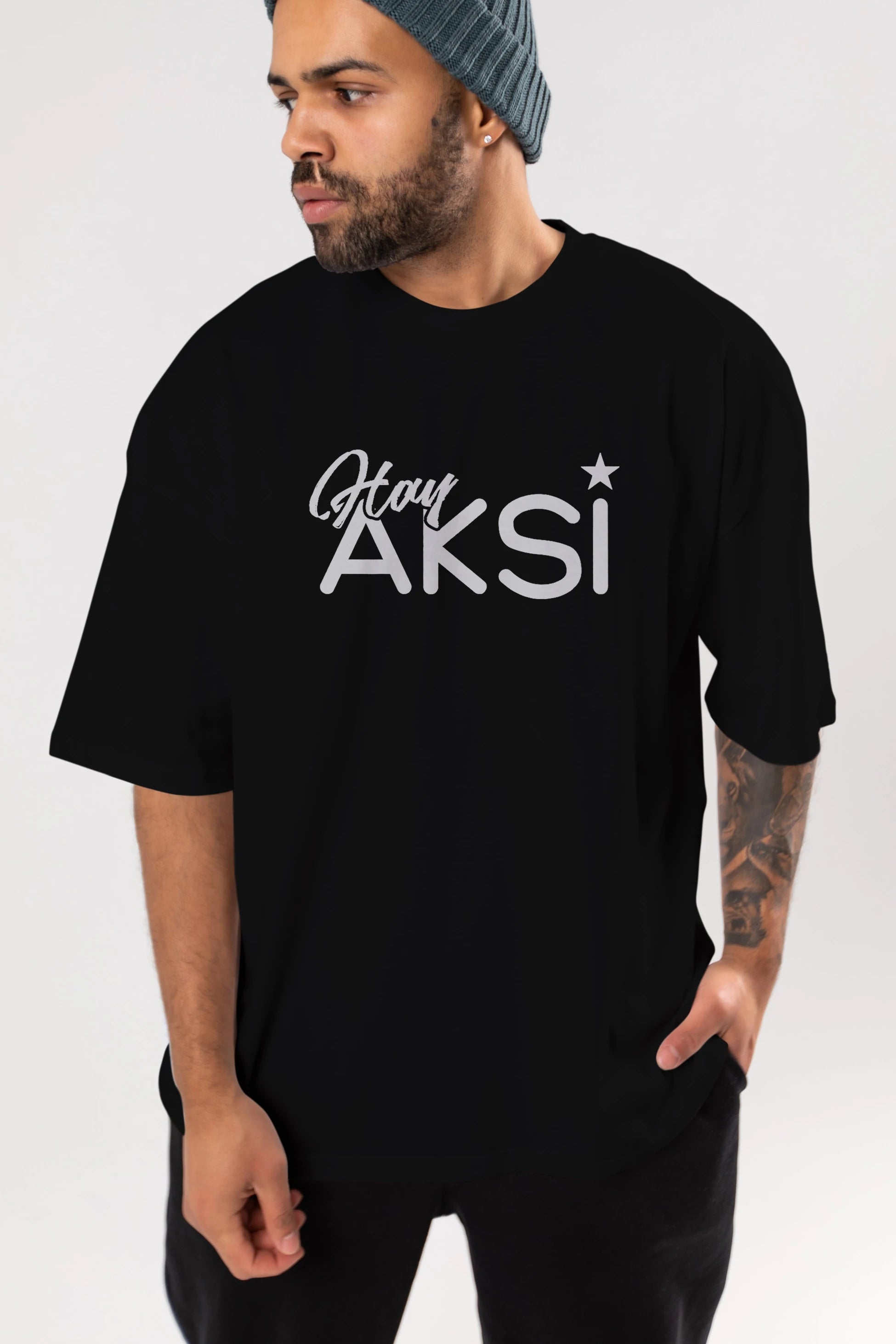 Hay Aksi Ön Baskılı Oversize t-shirt %100 pamuk Erkek Kadın Unisex