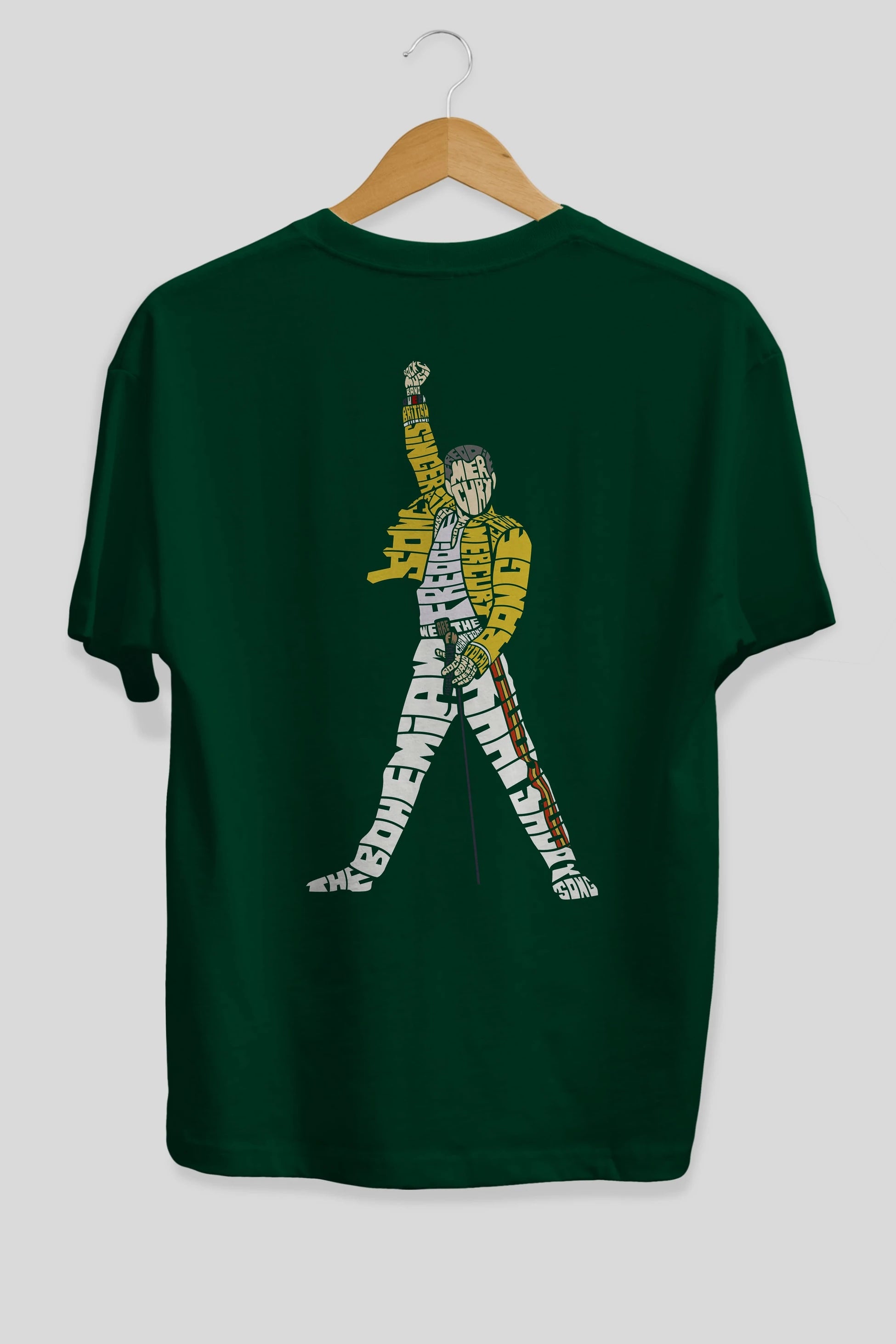 Freddy Mercury Arka Baskılı Oversize t-shirt %100 pamuk Erkek Kadın Unisex