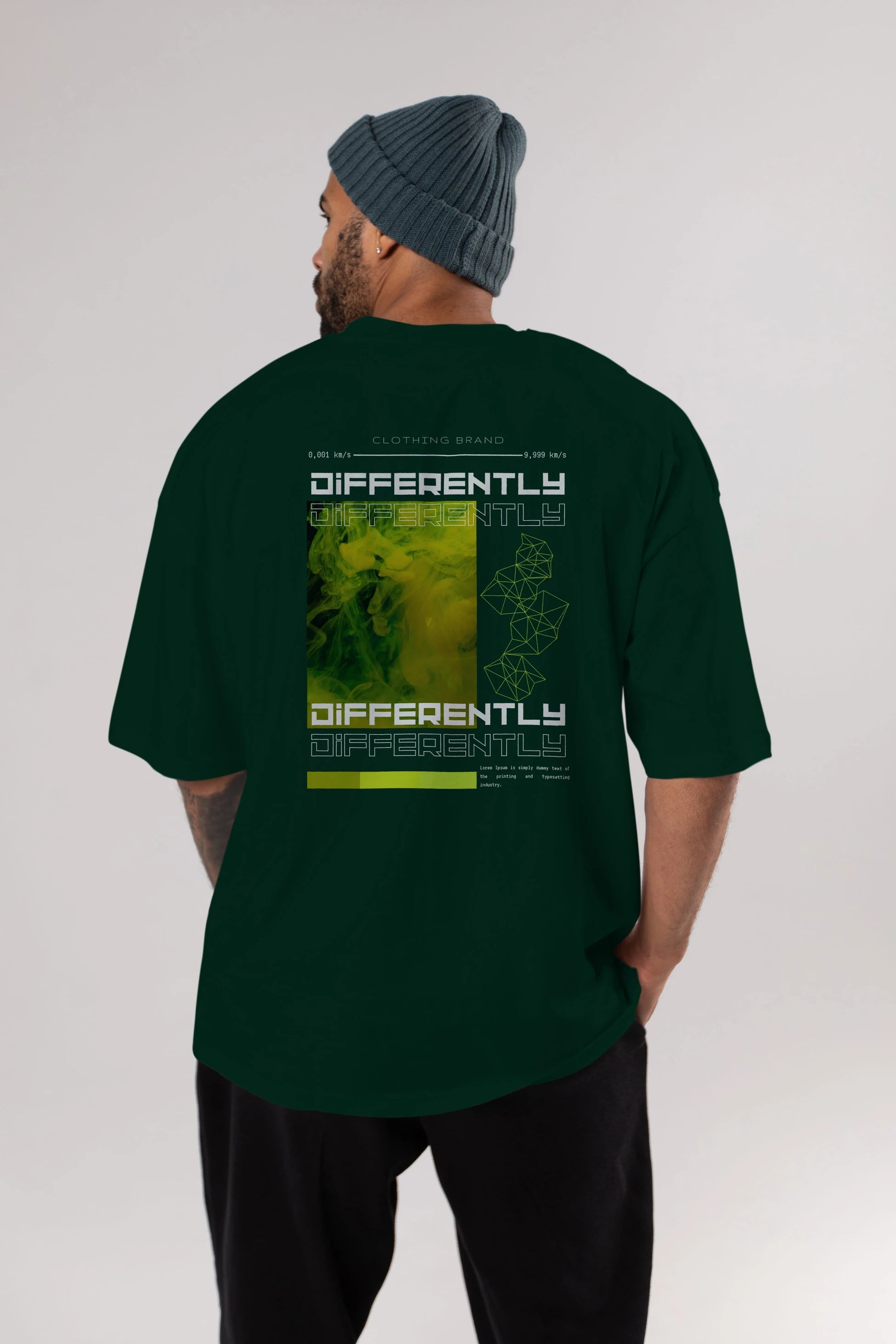 Differently Yazılı Arka Baskılı Oversize t-shirt Erkek Kadın Unisex