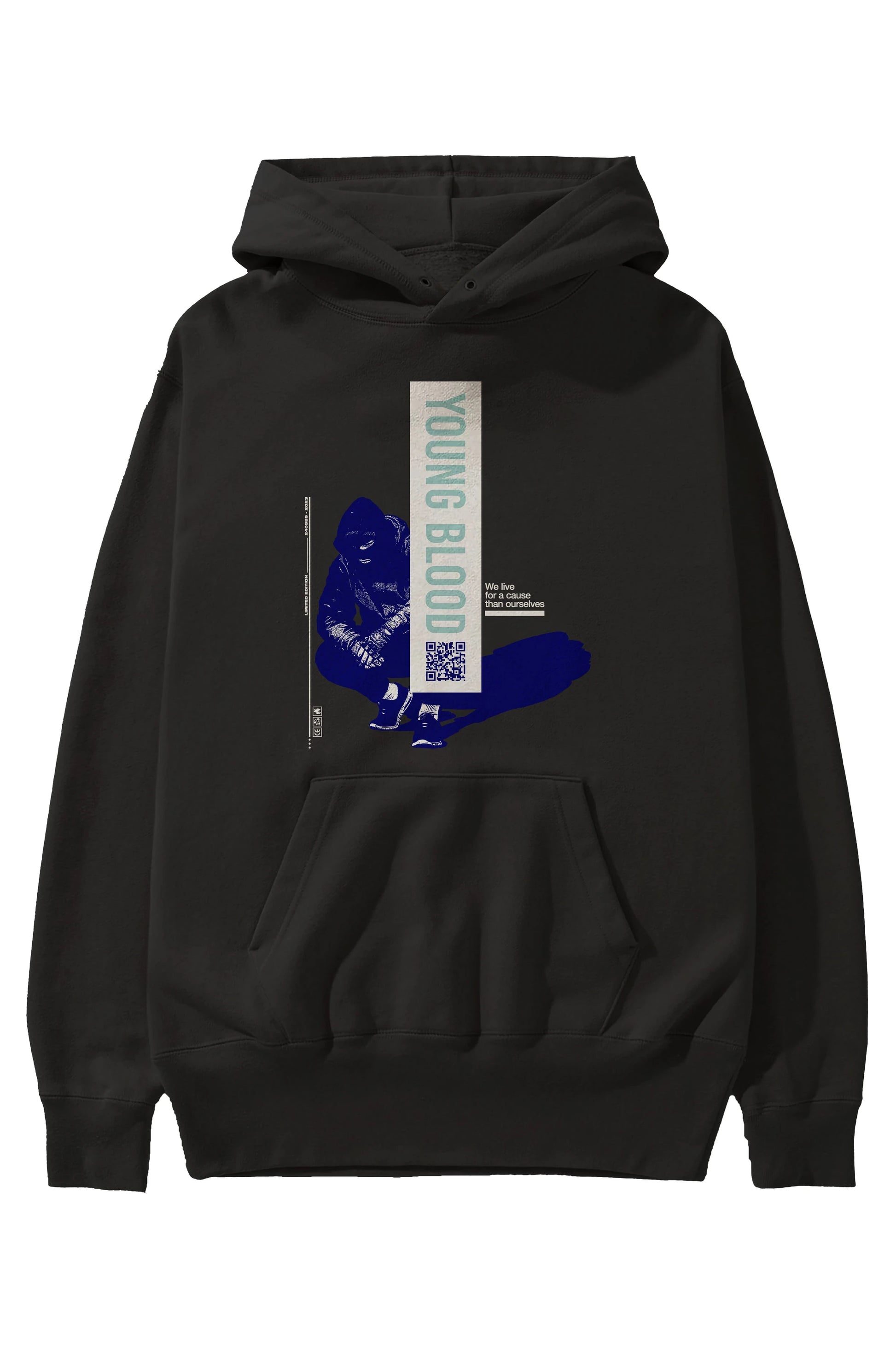 Young Blood Ön Baskılı Hoodie Oversize Kapüşonlu Sweatshirt Erkek Kadın Unisex