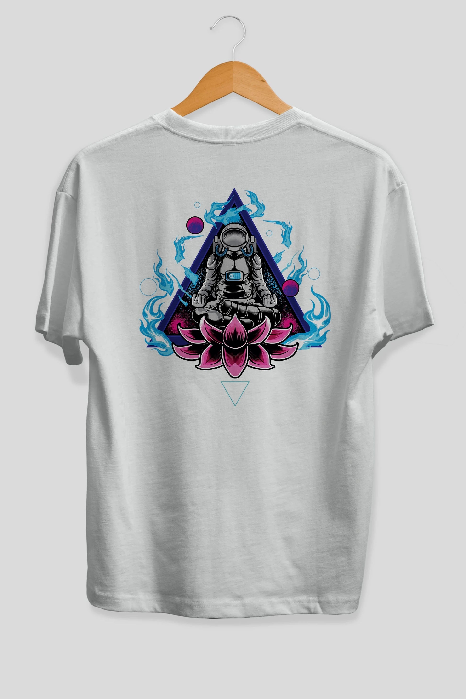 Astronaut Meditation (2) Arka Baskılı Oversize t-shirt Erkek Kadın Unisex
