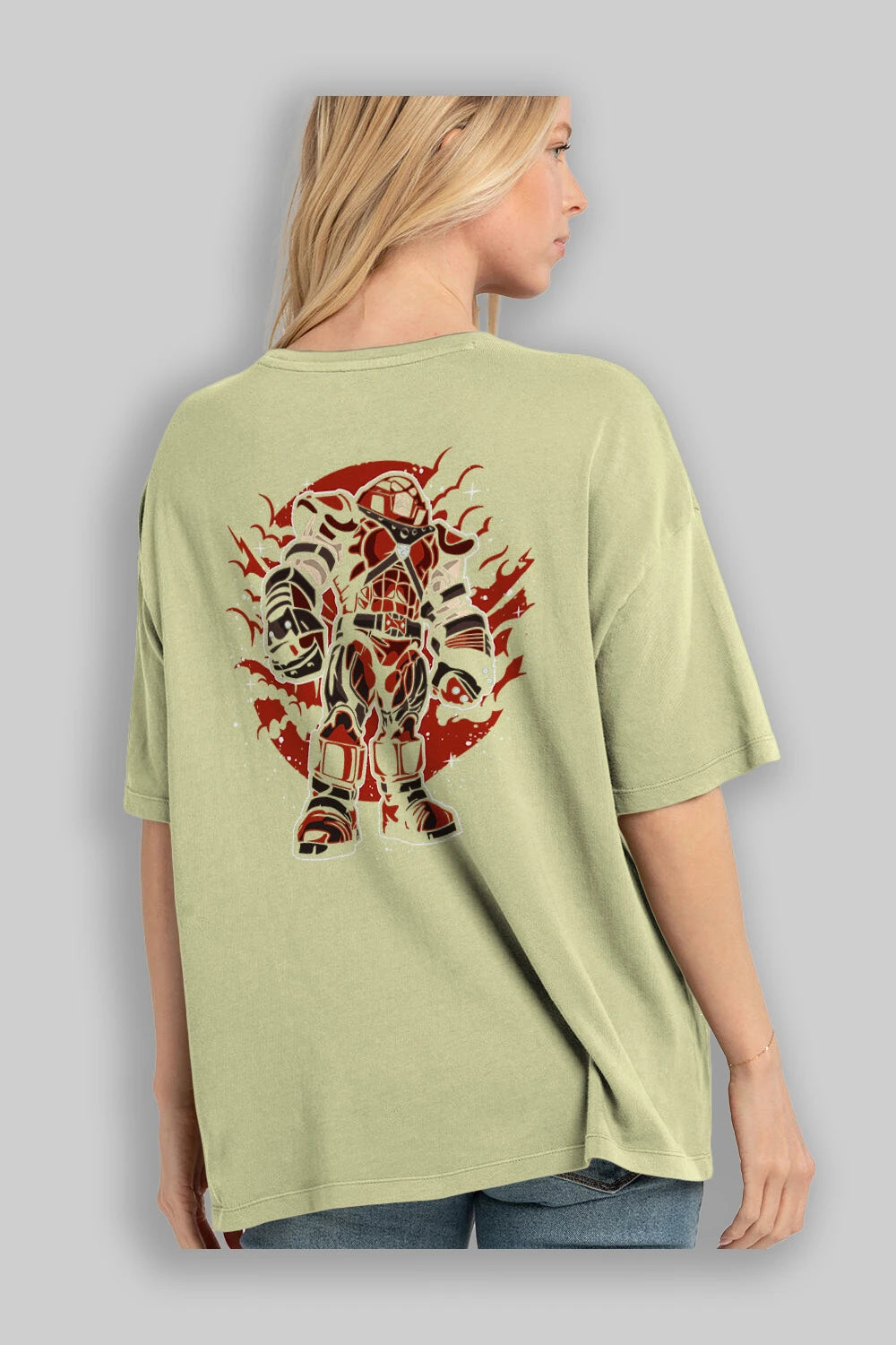 JUGERNAUT Arka Baskılı Oversize t-shirt Erkek Kadın Unisex %100 Pamuk