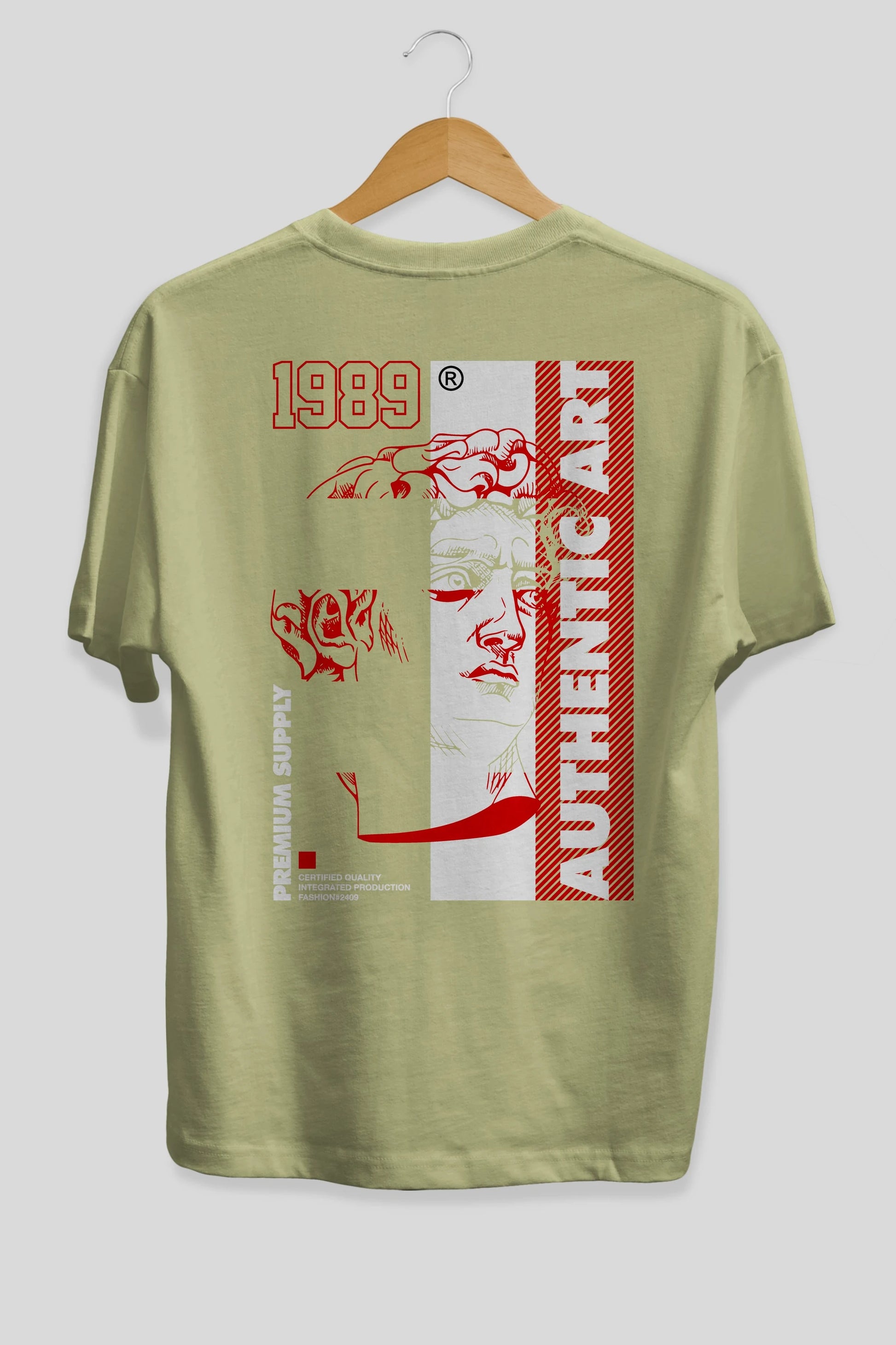 Authentic Art Arka Baskılı Oversize t-shirt Erkek Kadın Unisex