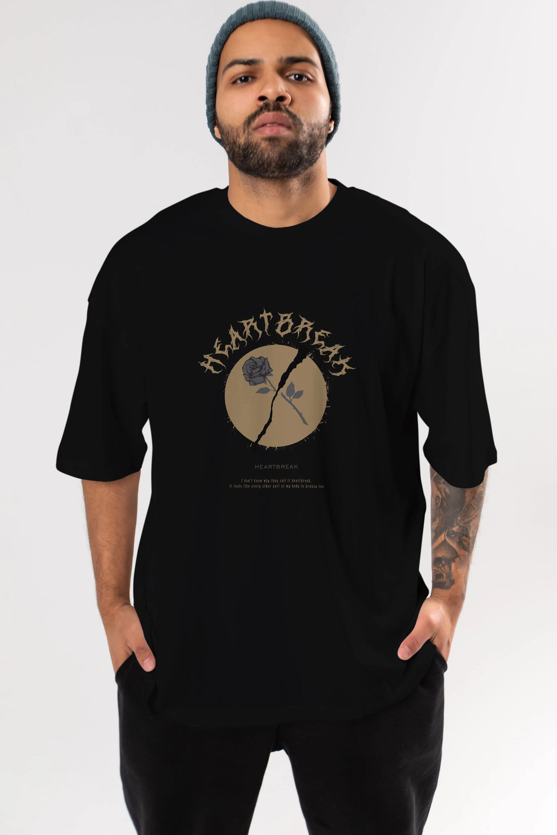 Heartbreak Ön Baskılı Oversize t-shirt Erkek Kadın Unisex