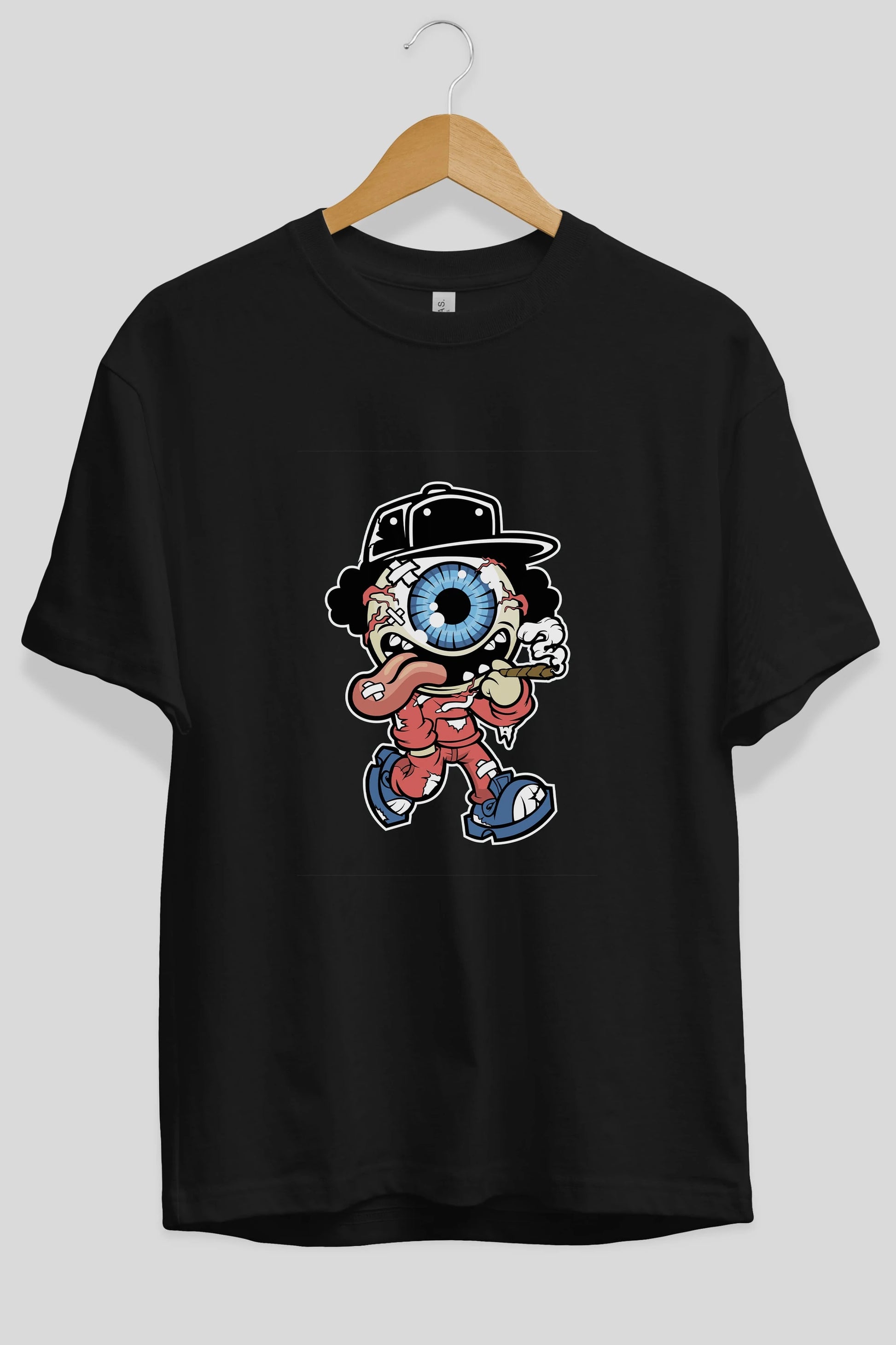 Eyeball Monster Ön Baskılı Oversize t-shirt Erkek Kadın Unisex %100 Pamuk tişort