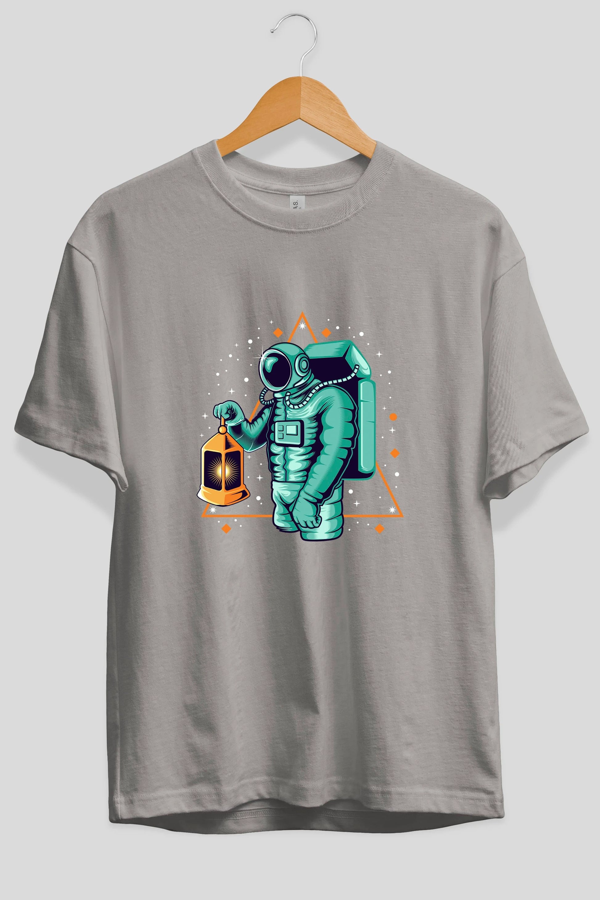 Astronaut Lantern Ön Baskılı Oversize t-shirt Erkek Kadın Unisex
