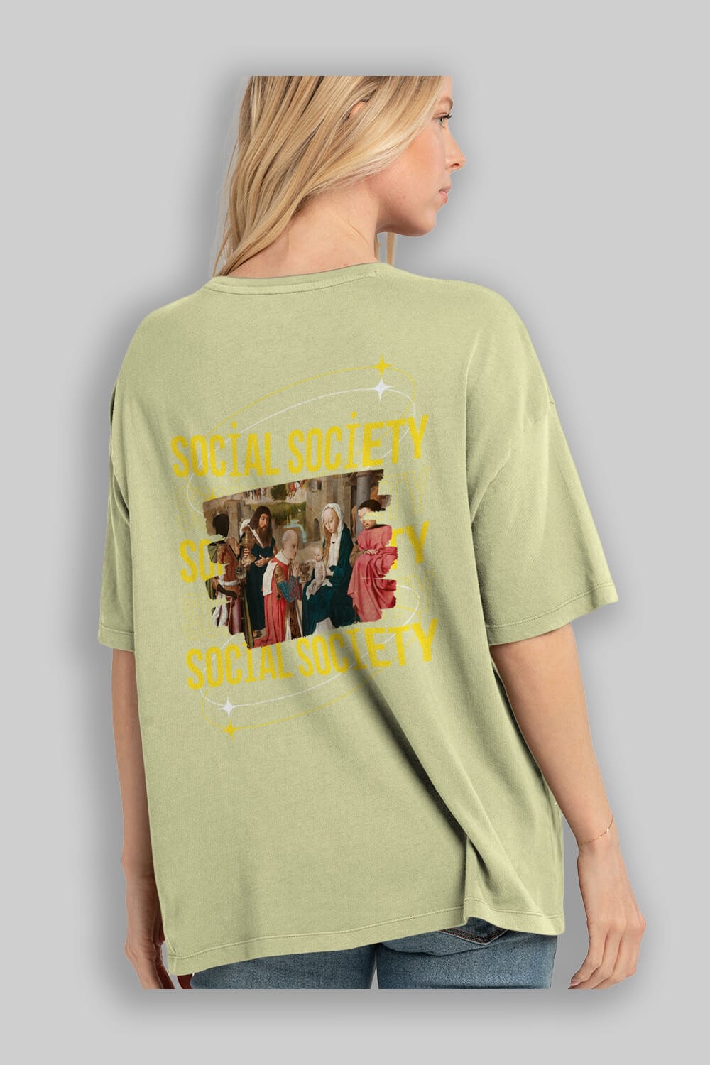 Social Society Yazılı Arka Baskılı Oversize t-shirt Erkek Kadın Unisex