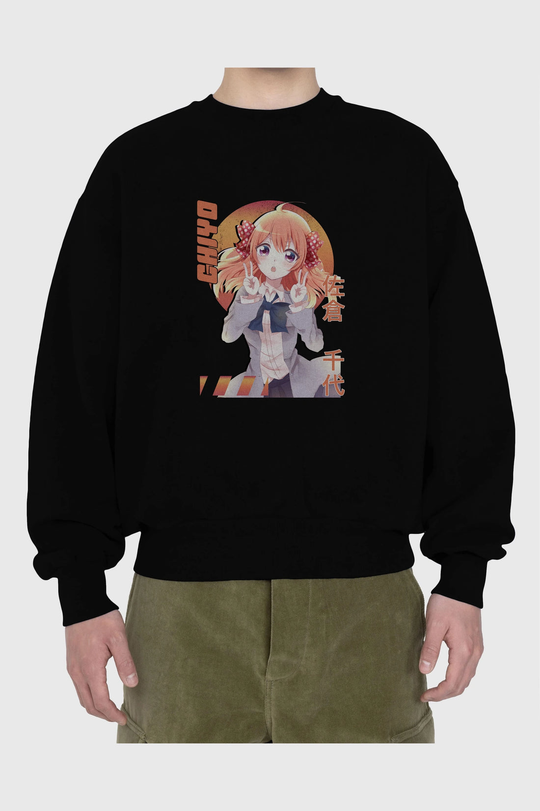 Chiyo Sakura 5 Anime Ön Baskılı Oversize Sweatshirt Erkek Kadın Unisex