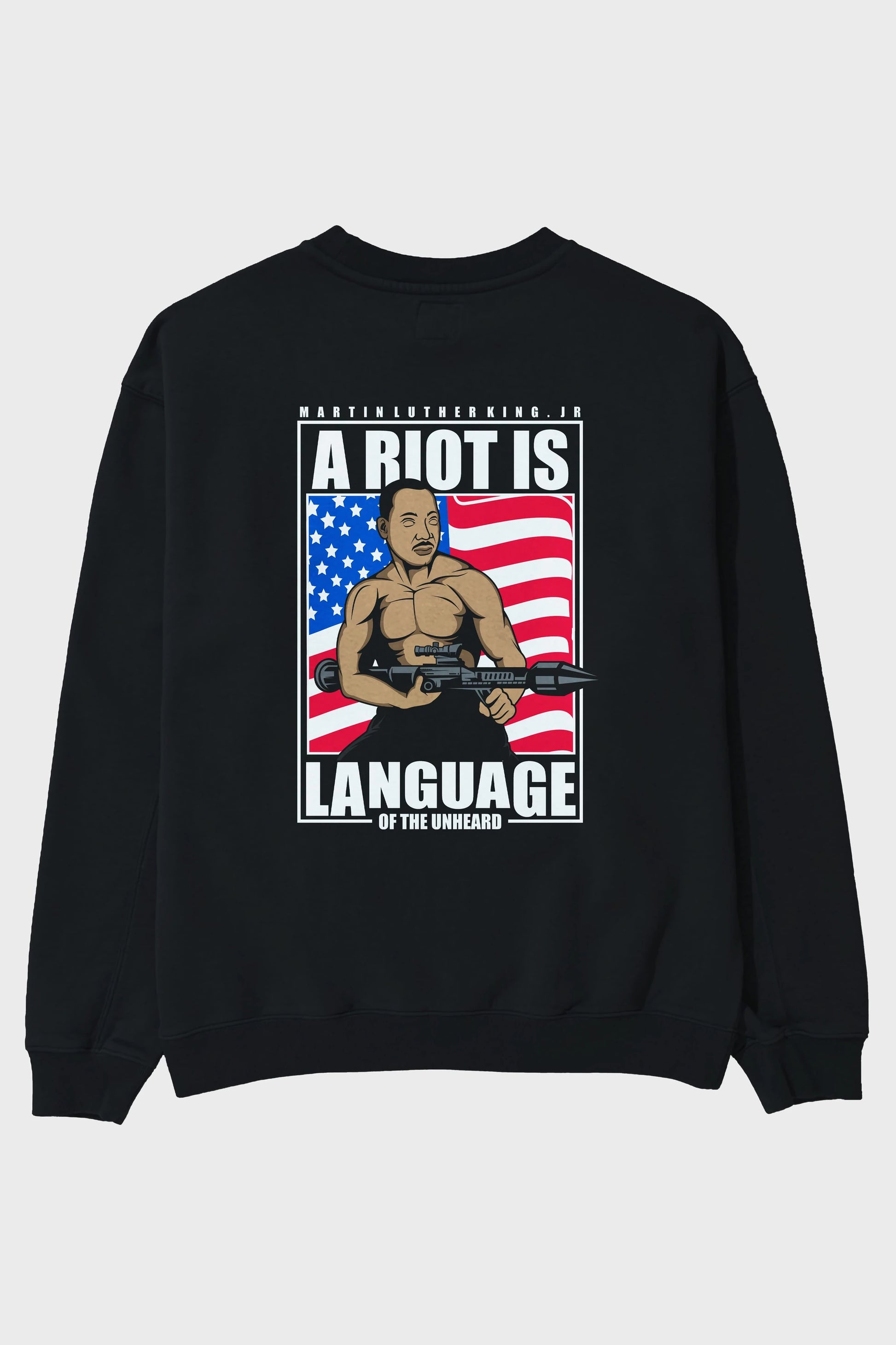 Luther King Jr Rambo Arka Baskılı Oversize Sweatshirt Erkek Kadın Unisex