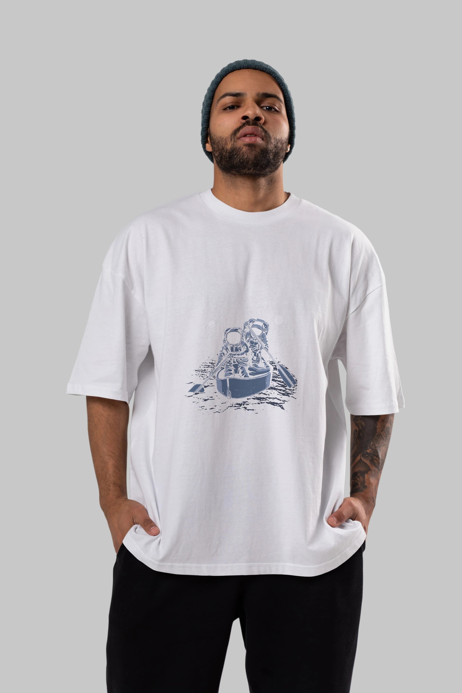 Across The Galaxy Ön Baskılı Oversize t-shirt Erkek Kadın Unisex %100 Pamuk tişort