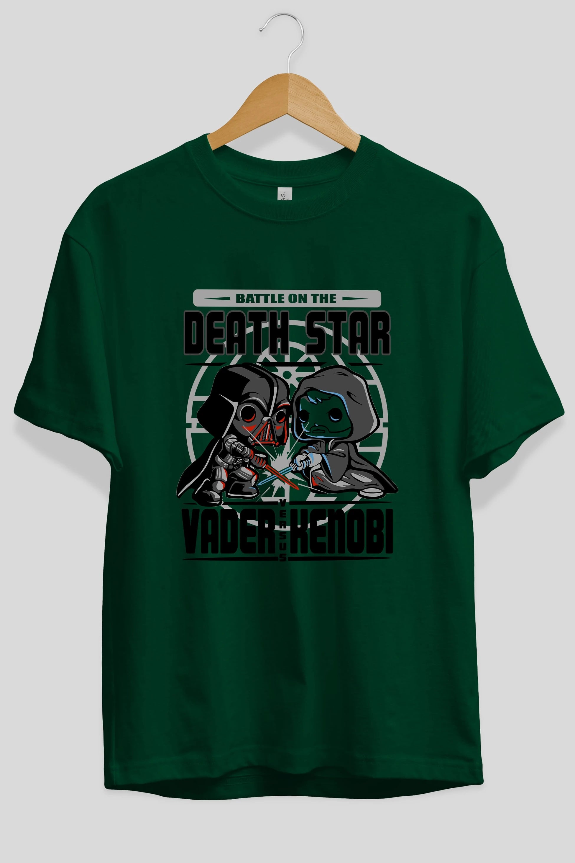 Vader Kenobi Ön Baskılı Oversize t-shirt Erkek Kadın Unisex %100 Pamuk Bisiklet Yaka tişort