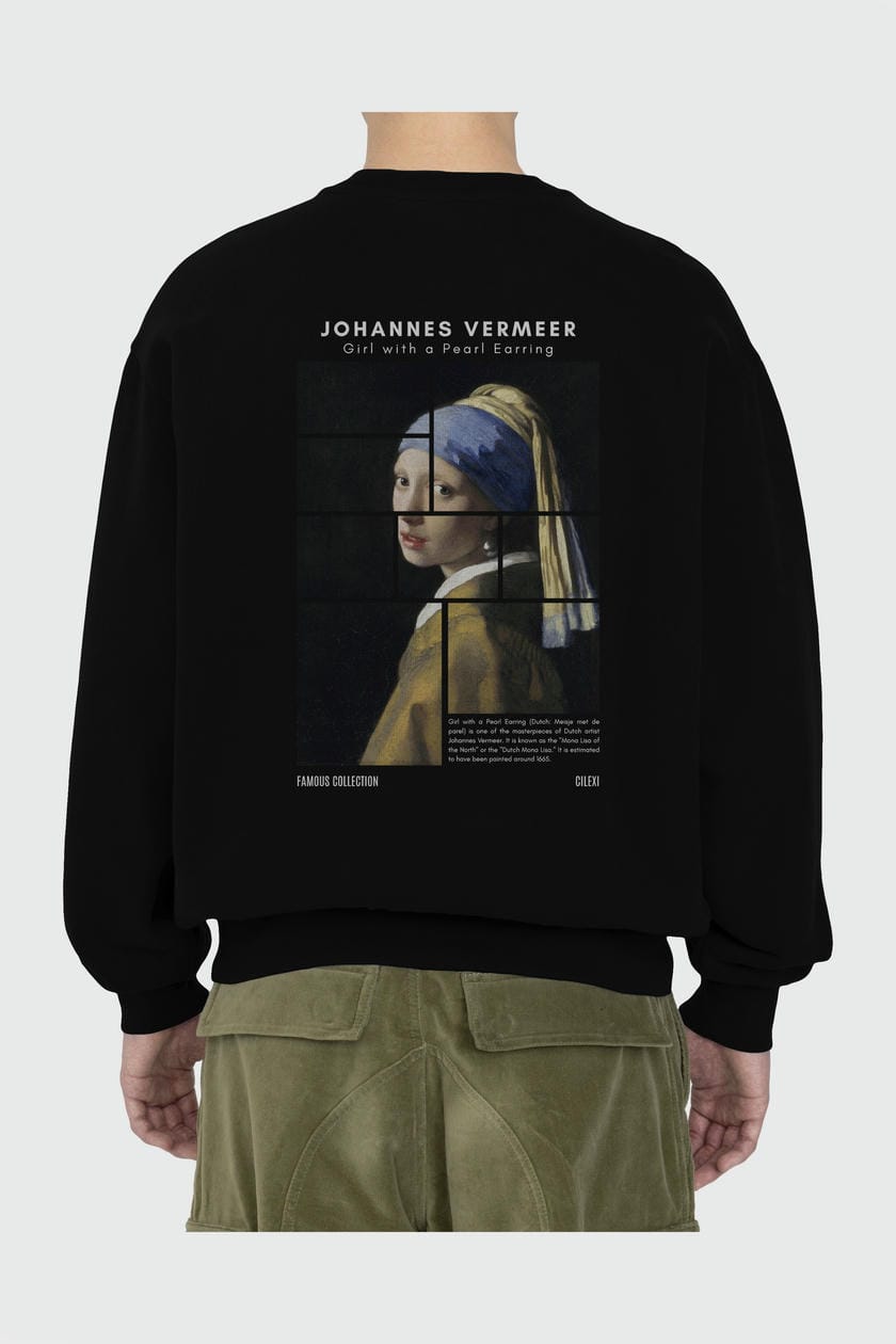 Johannes Vermeer Arka Baskılı Oversize Sweatshirt Erkek Kadın Unisex