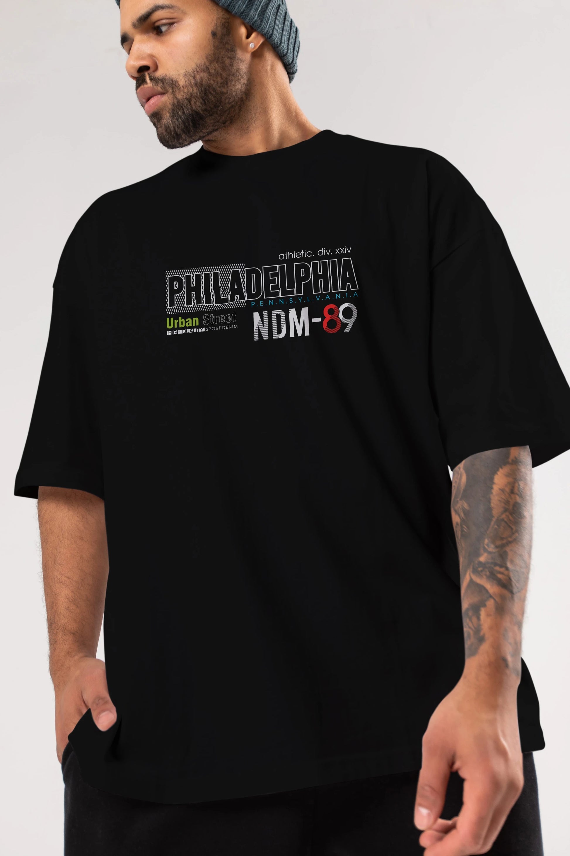 Philadelphia 89 Ön Baskılı Oversize t-shirt Erkek Kadın Unisex