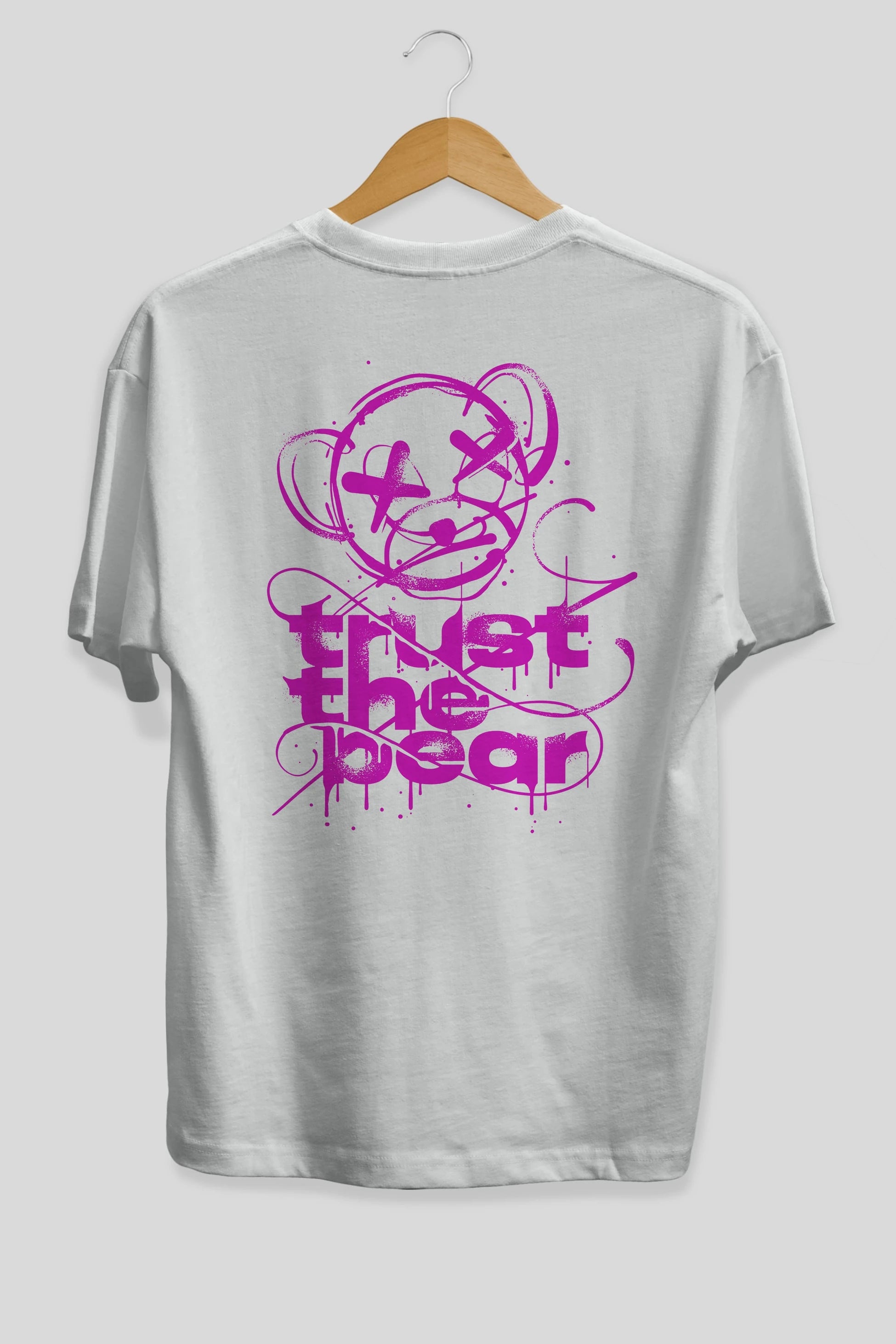 Trust The Bear 2 Arka Baskılı Oversize t-shirt Erkek Kadın Unisex