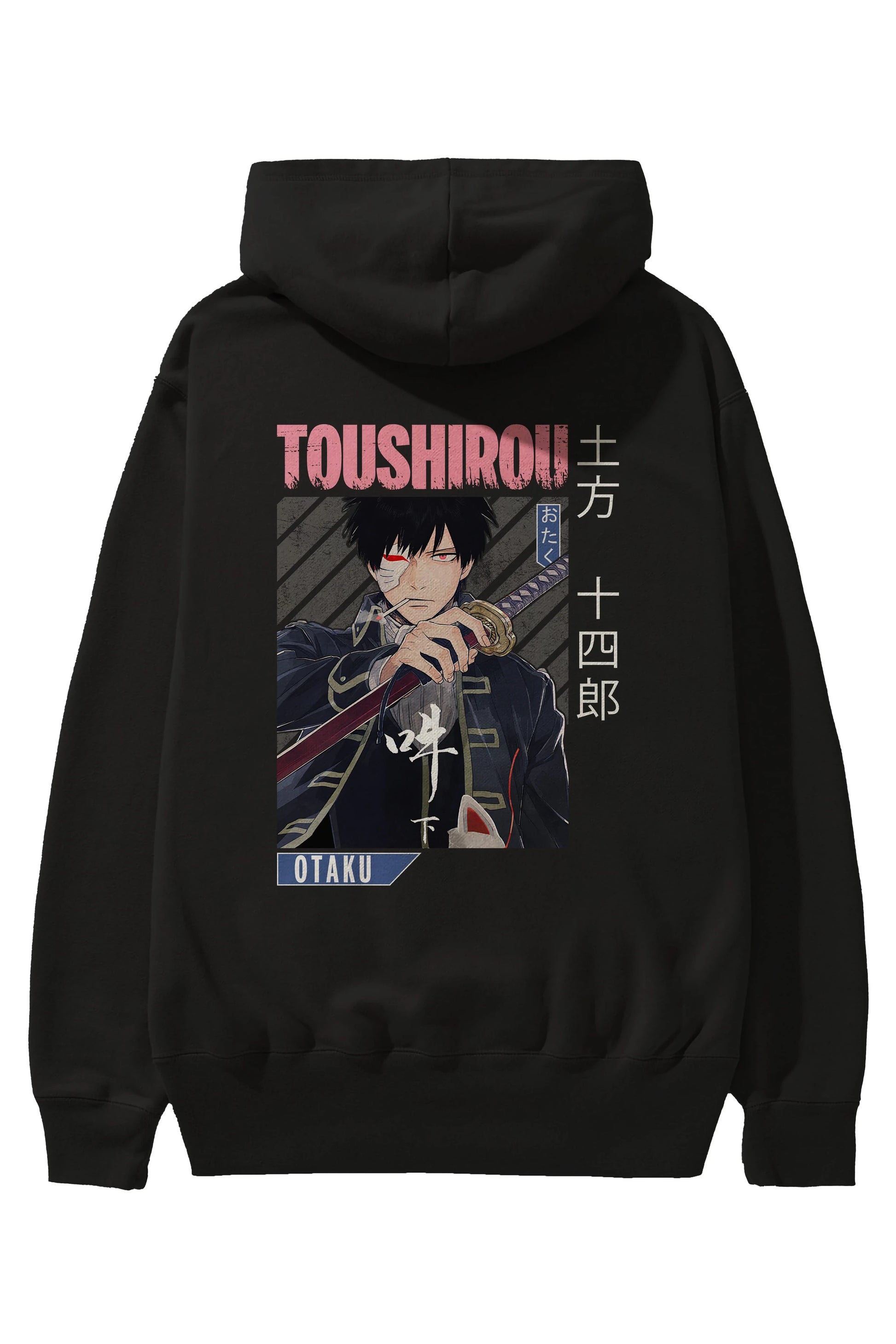 Toushirou Hijikata 1 Anime Arka Baskılı Hoodie Oversize Kapüşonlu Sweatshirt Erkek Kadın Unisex