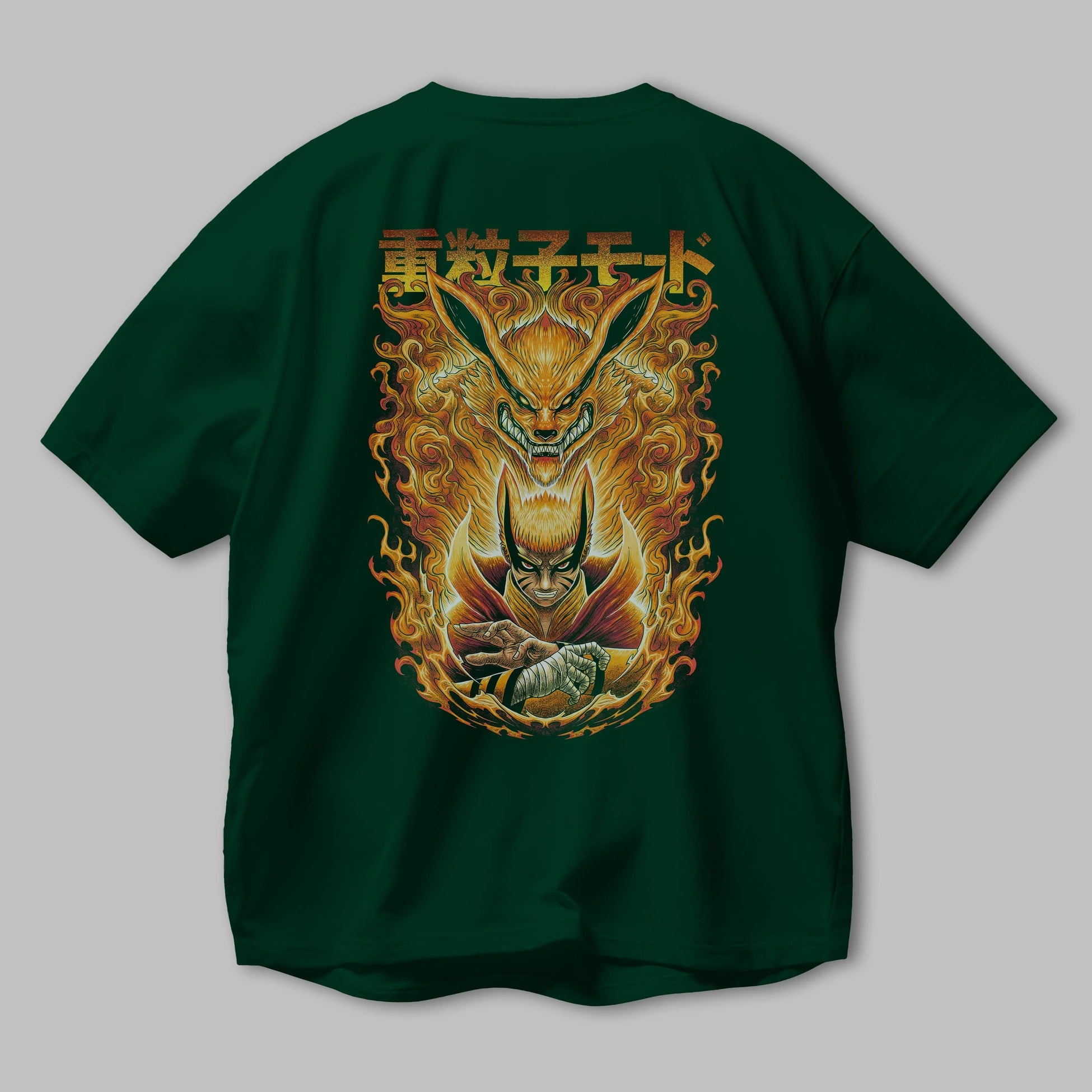 NARUTO KYUUBI 1 Anime Arka Baskılı Oversize t-shirt Erkek Kadın Unisex
