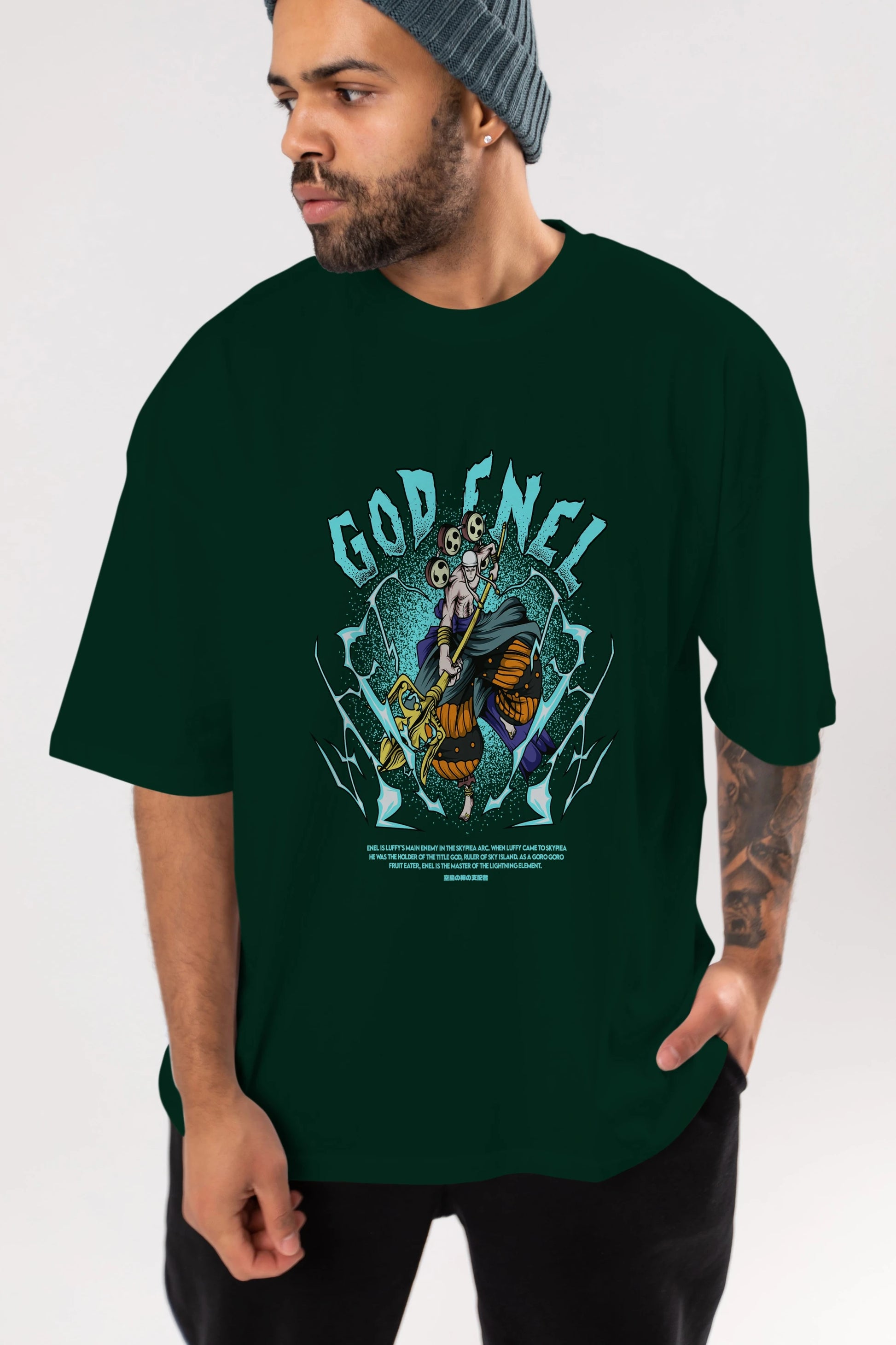 Eneru Anime Ön Baskılı Oversize t-shirt %100 pamuk Erkek Kadın Unisex