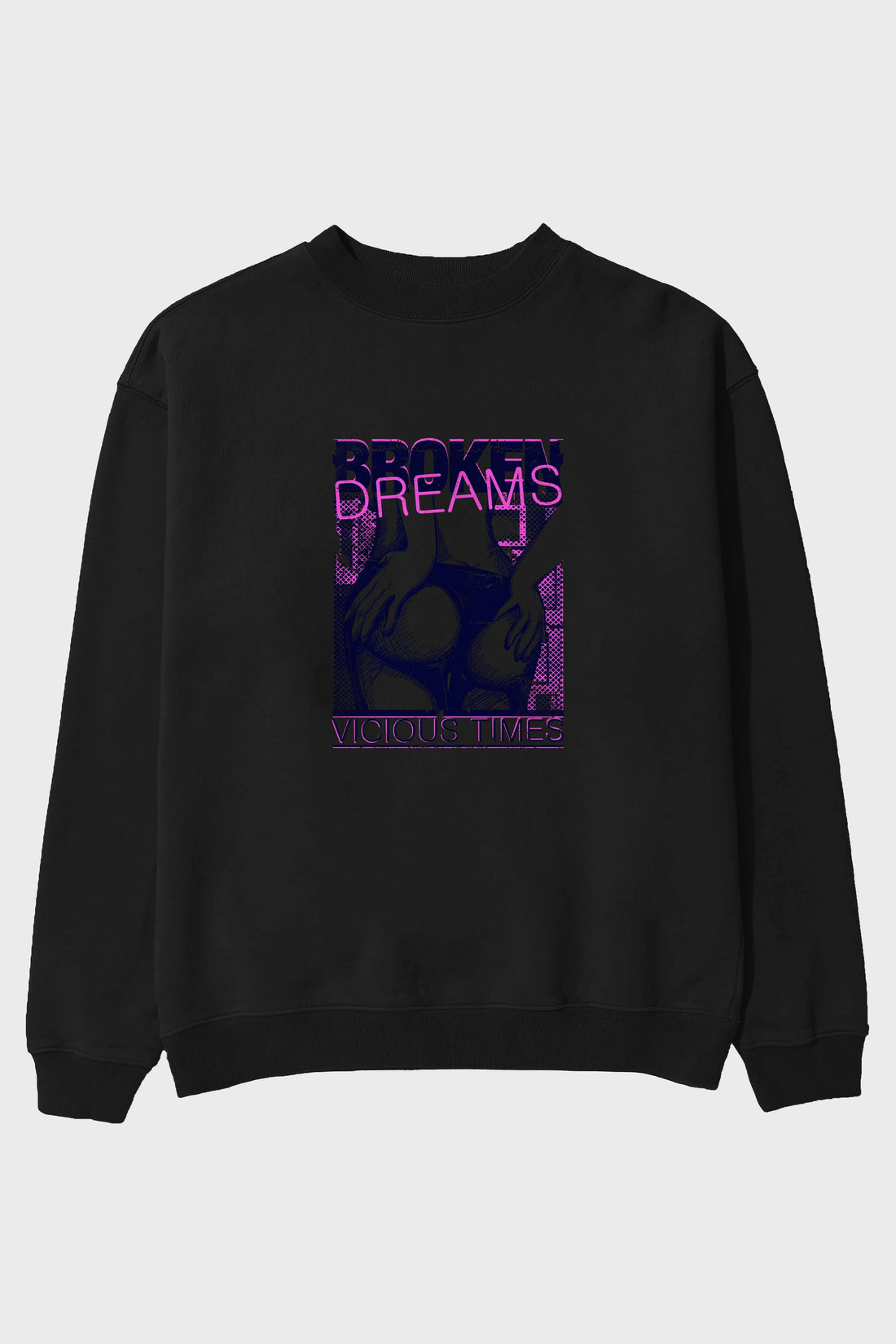 Broken Dreams Ön Baskılı Oversize Sweatshirt Erkek Kadın Unisex