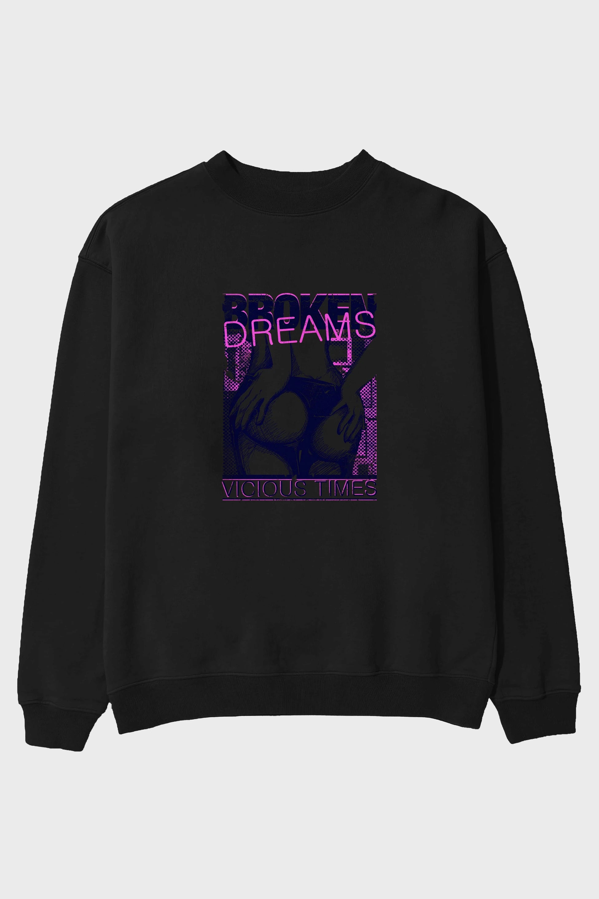 Broken Dreams Ön Baskılı Oversize Sweatshirt Erkek Kadın Unisex