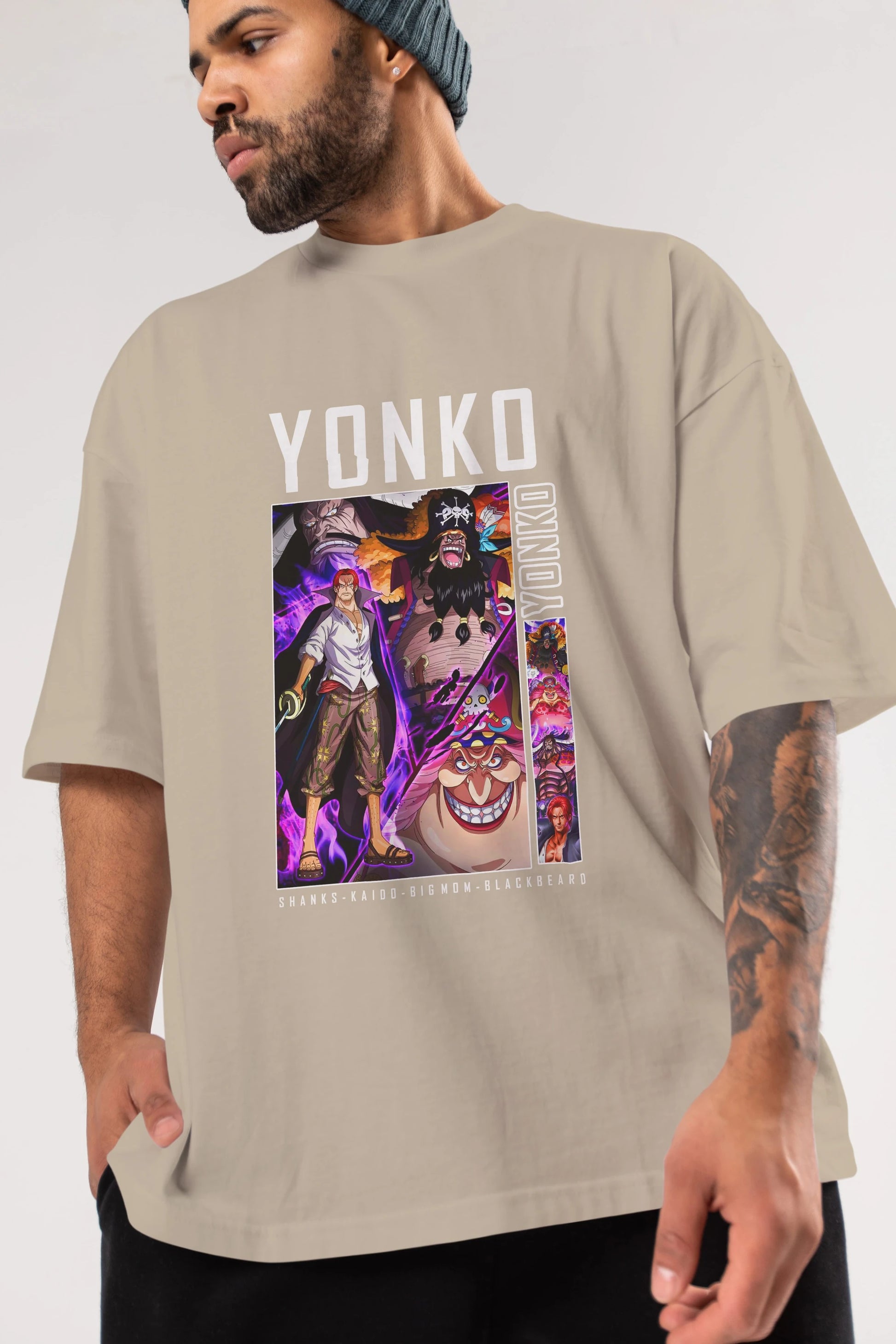 Yonko Anime Ön Baskılı Oversize t-shirt Erkek Kadın Unisex
