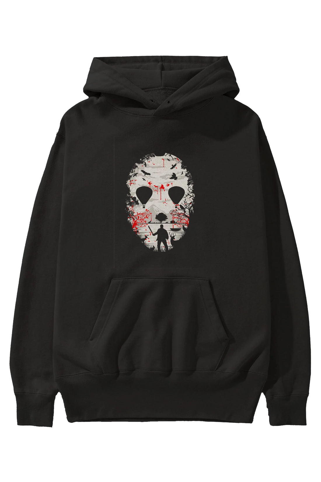 Crystal Lake Ön Baskılı Hoodie Oversize Kapüşonlu Sweatshirt Erkek Kadın Unisex