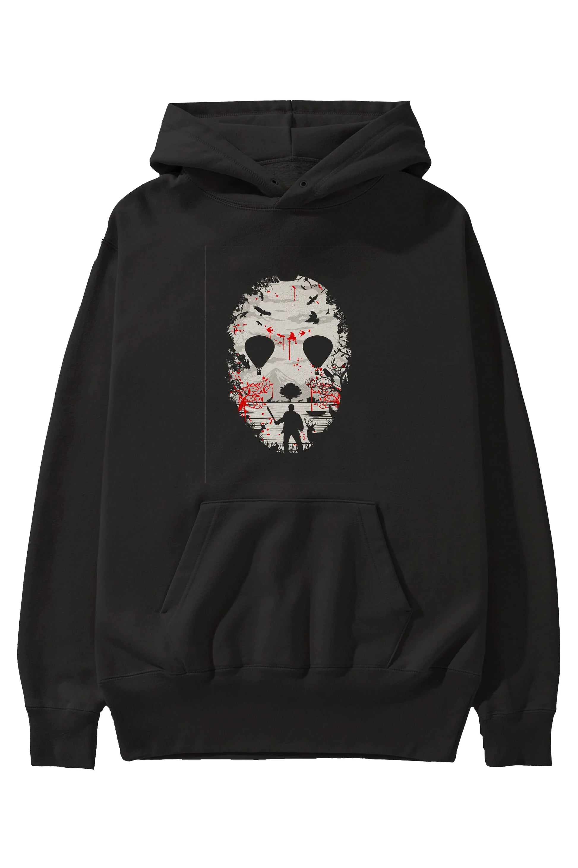 Crystal Lake Ön Baskılı Hoodie Oversize Kapüşonlu Sweatshirt Erkek Kadın Unisex