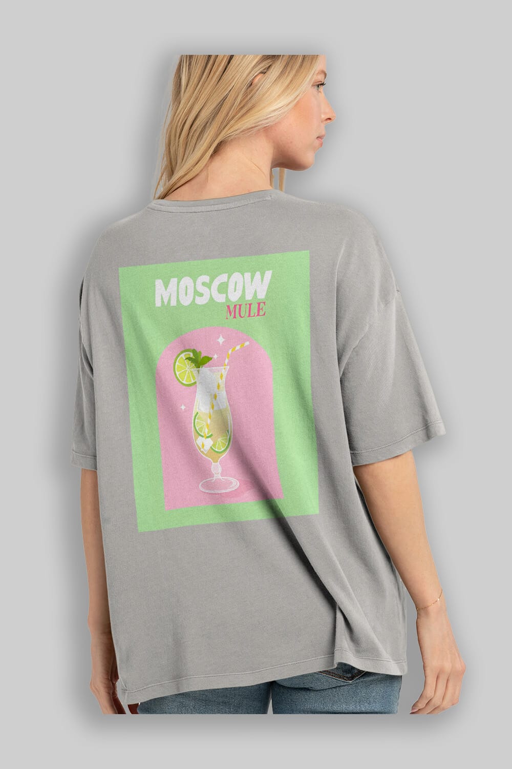 Moscow Mule 5 Arka Baskılı Oversize t-shirt Erkek Kadın Unisex %100 Pamuk Bisiklet Yaka tişort