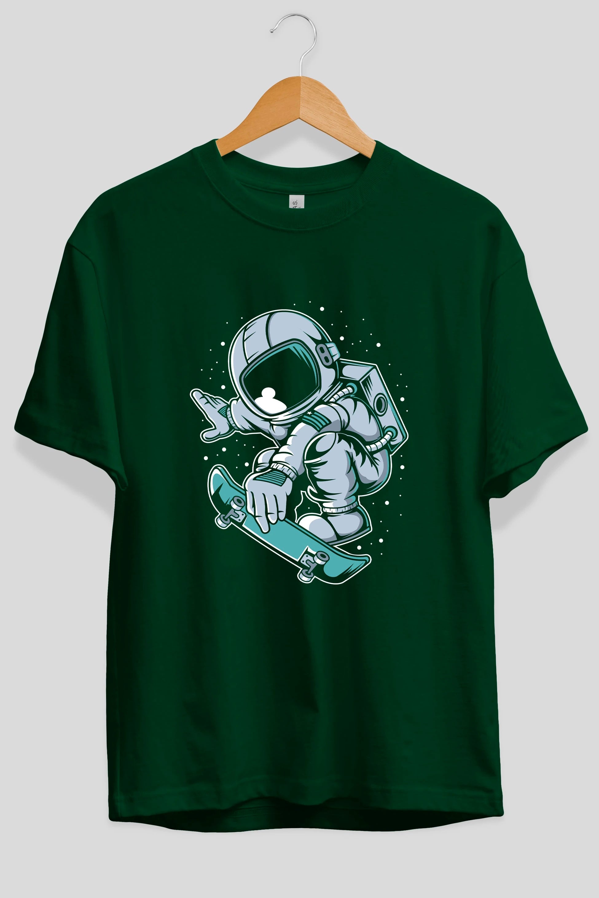 Astronaut Skateboard Jump Ön Baskılı Oversize t-shirt Erkek Kadın Unisex