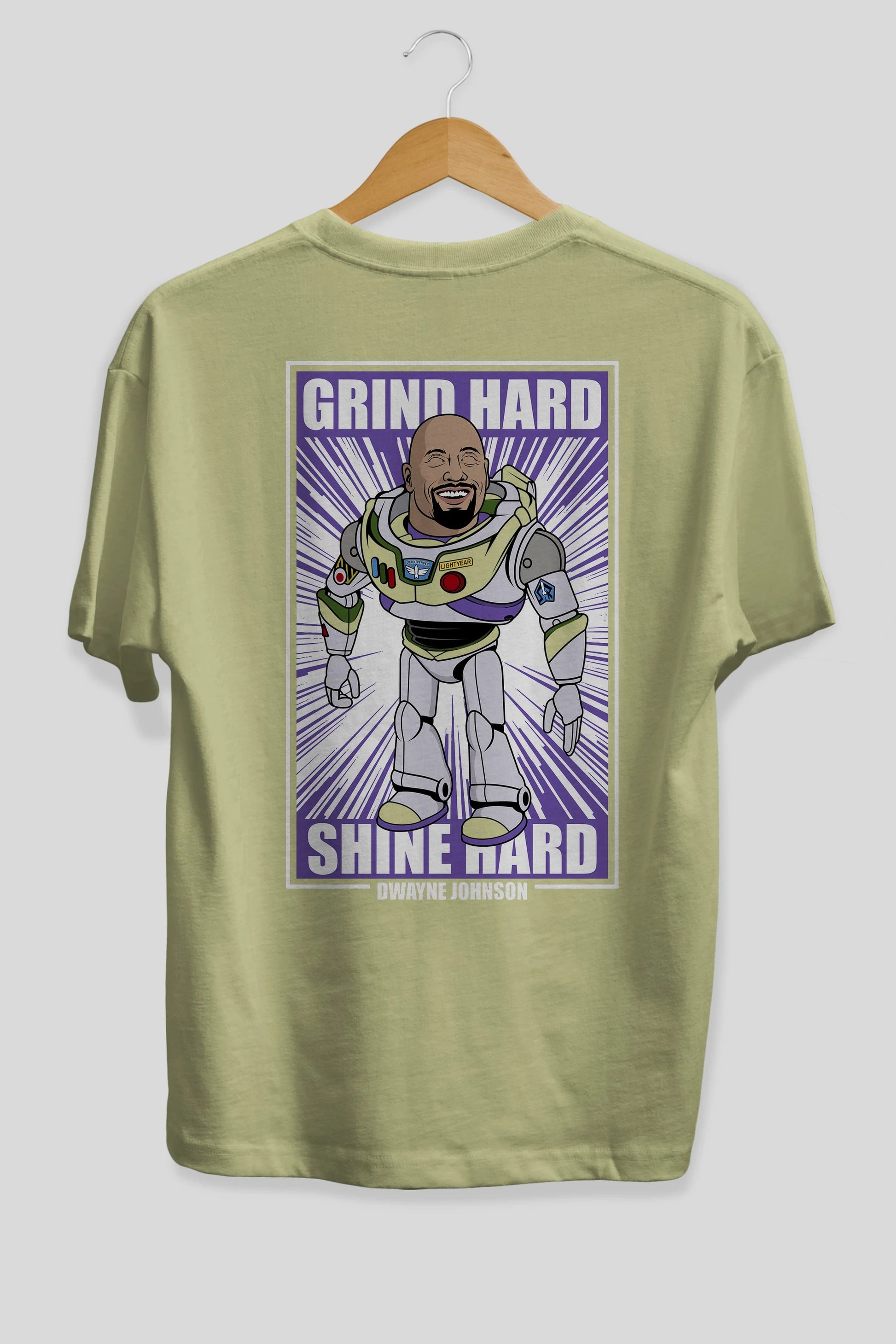 Dwayne Johnson Buzz Lightyear Arka Baskılı Oversize t-shirt Erkek Kadın Unisex %100 Pamuk tişort