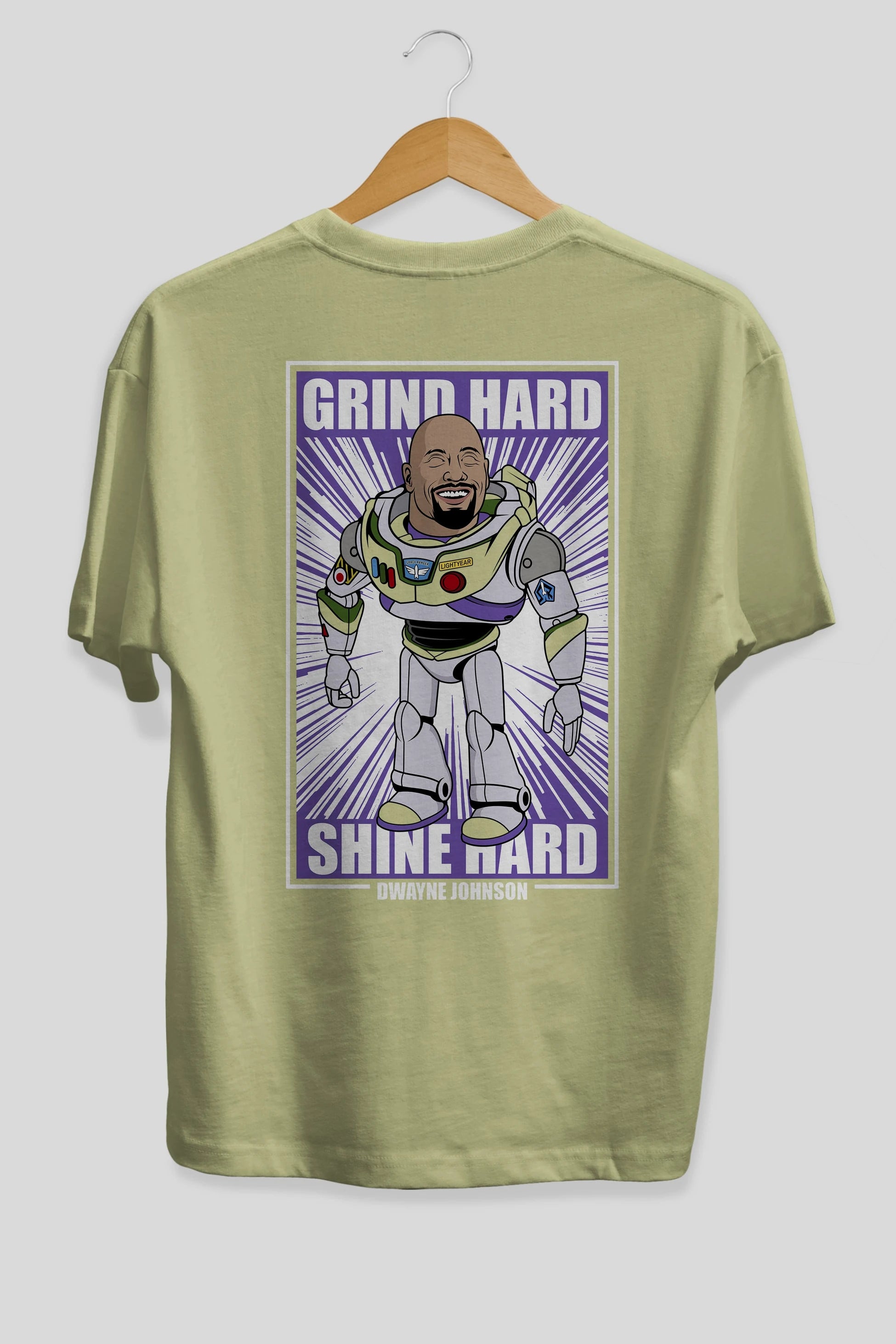 Dwayne Johnson Buzz Lightyear Arka Baskılı Oversize t-shirt Erkek Kadın Unisex %100 Pamuk tişort