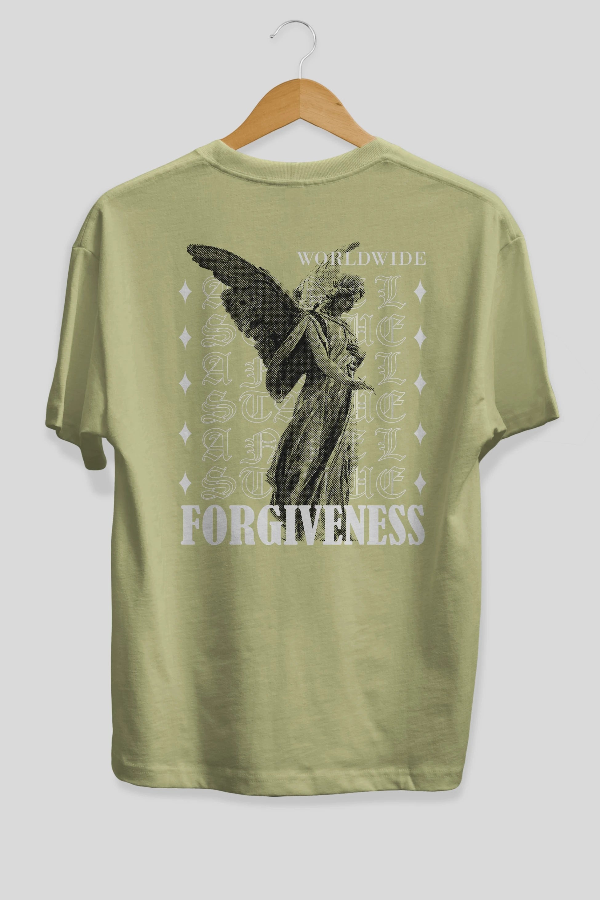 Angel Forgiveness Arka Baskılı Oversize t-shirt Erkek Kadın Unisex