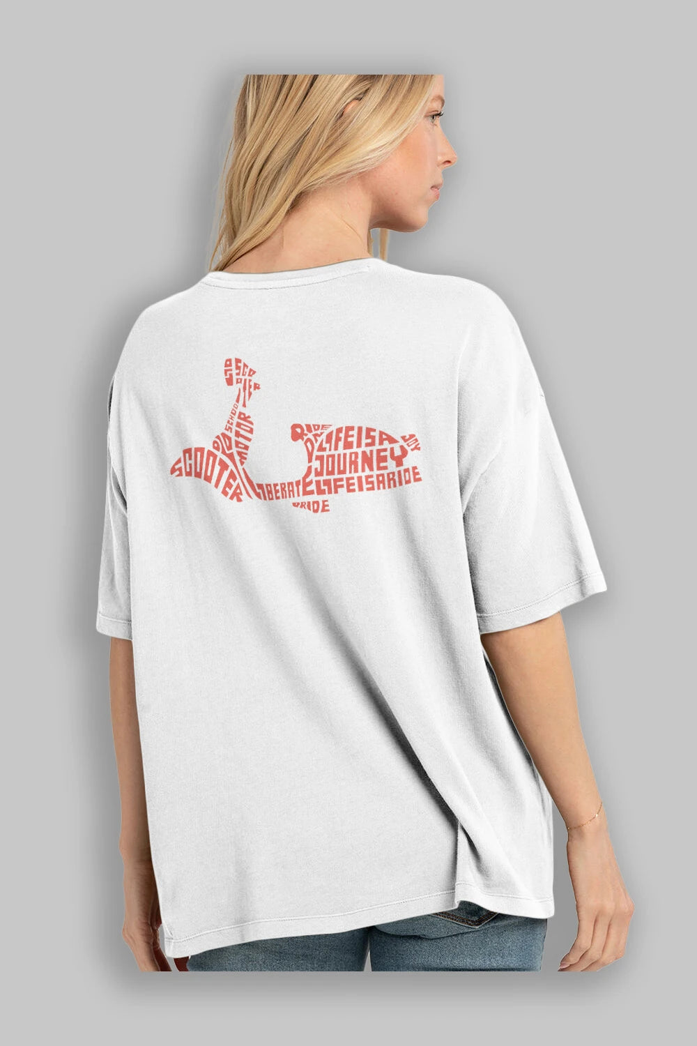 Enjoy The Ride Arka Baskılı Oversize t-shirt %100 pamuk Erkek Kadın Unisex