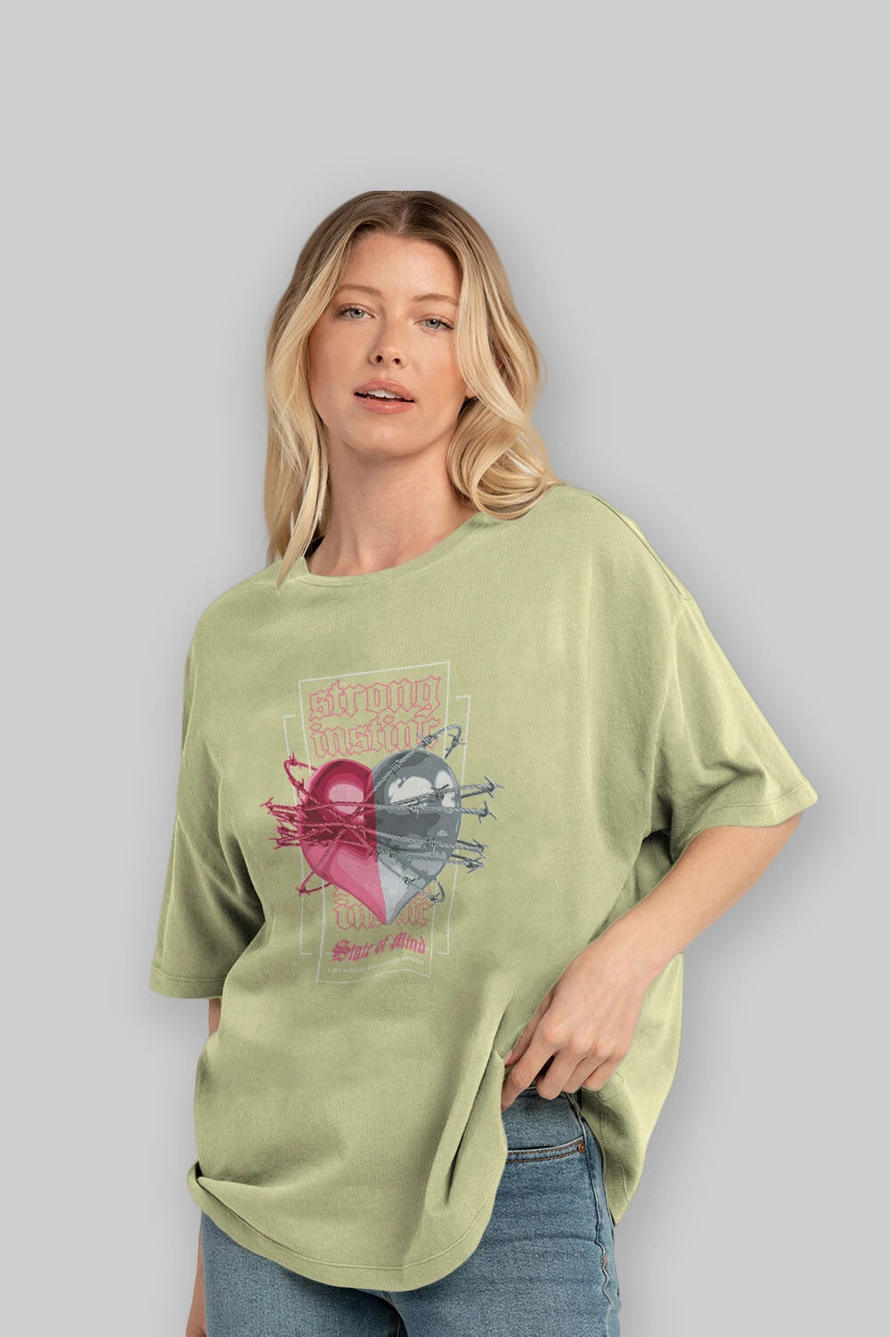 State of Mind Ön Baskılı Oversize t-shirt Erkek Kadın Unisex