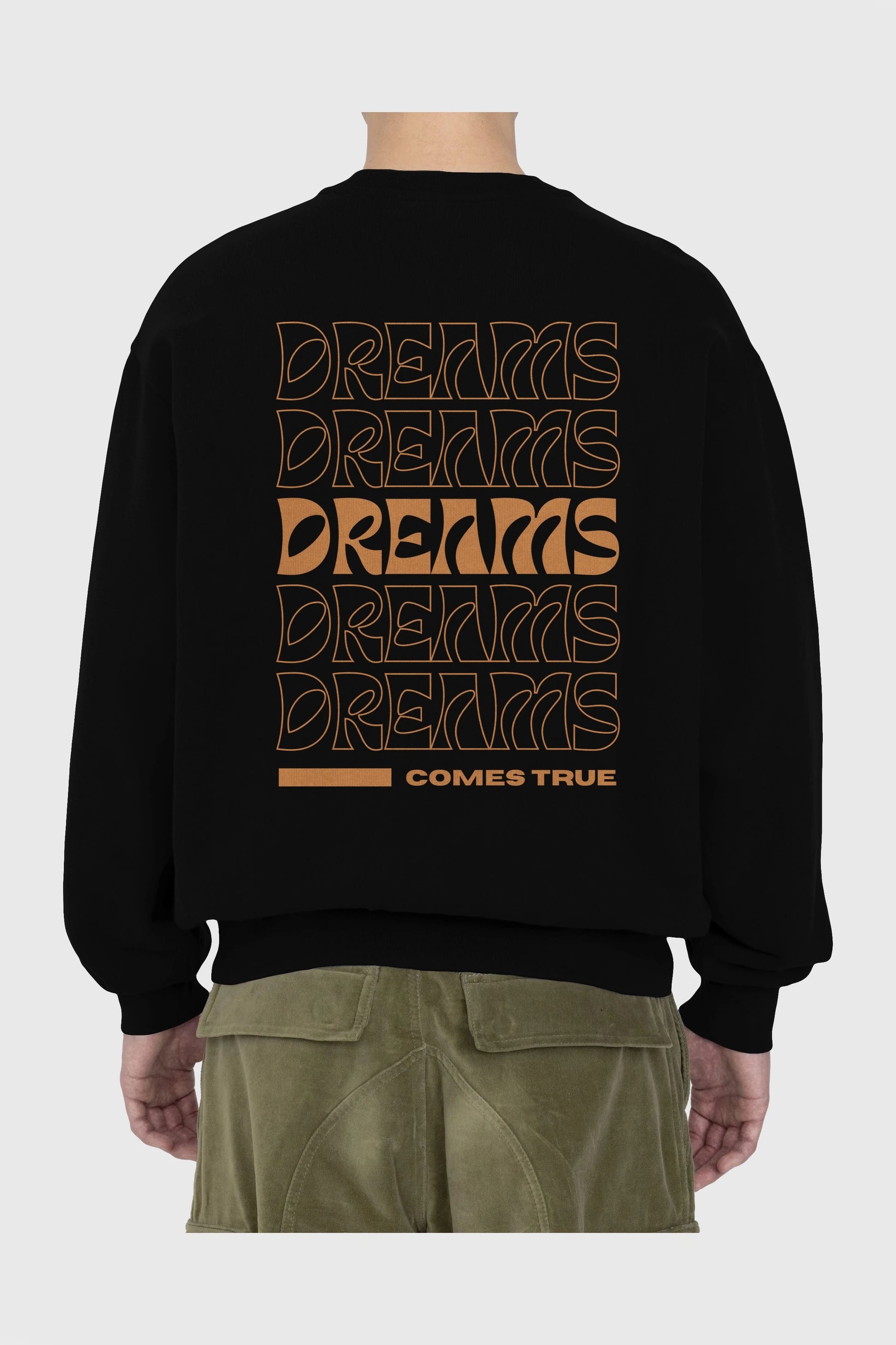 Dreams Yazılı Arka Baskılı Oversize Sweatshirt Erkek Kadın Unisex