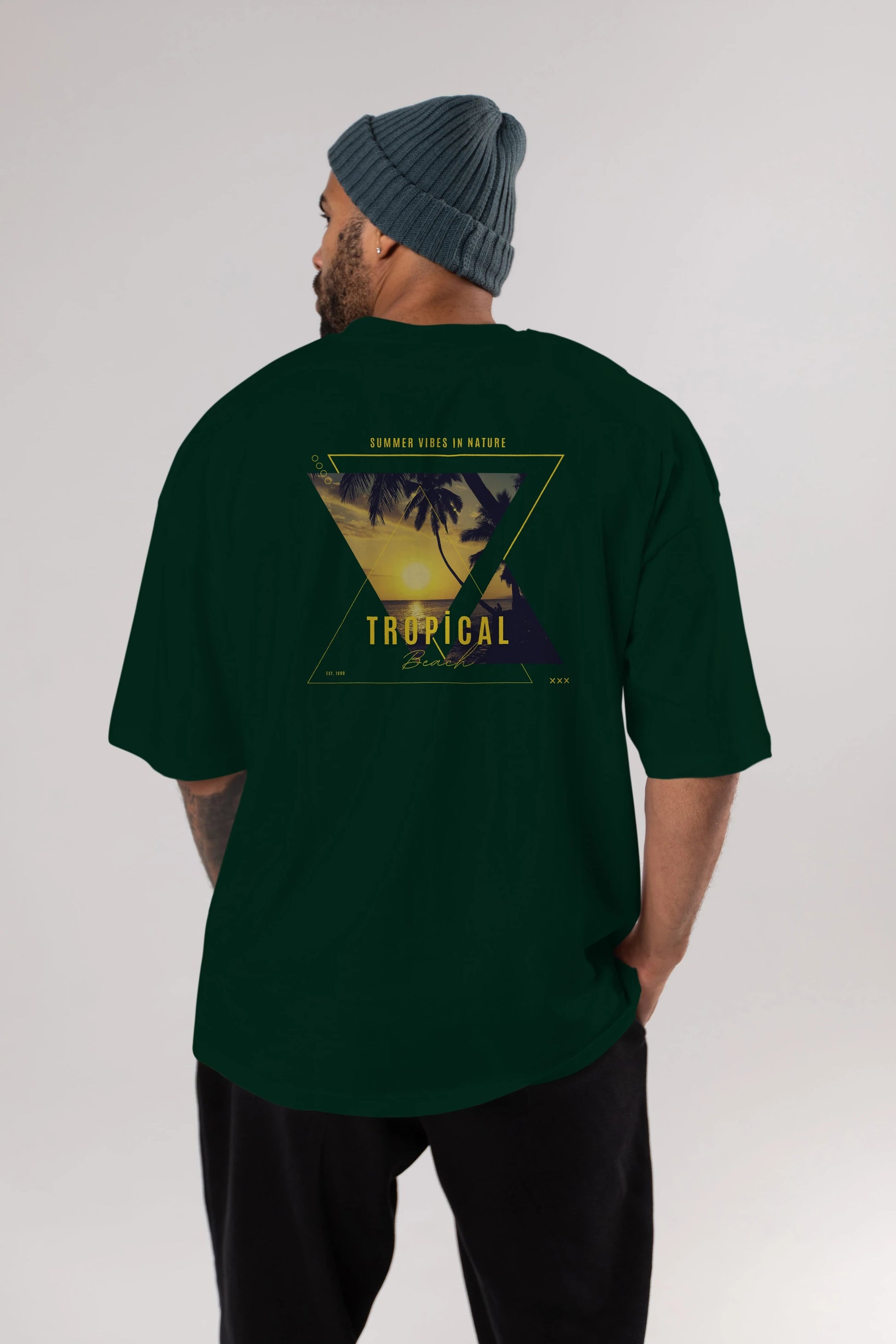 Summer Vibes Yazılı Arka Baskılı Oversize t-shirt Erkek Kadın Unisex