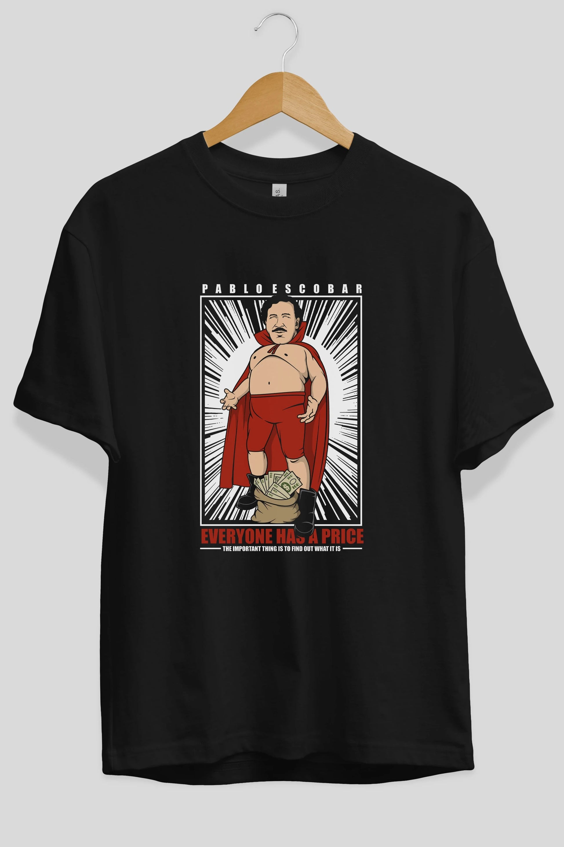 Pablo Escobar Luchador Ön Baskılı Oversize t-shirt Erkek Kadın Unisex %100 Pamuk tişort