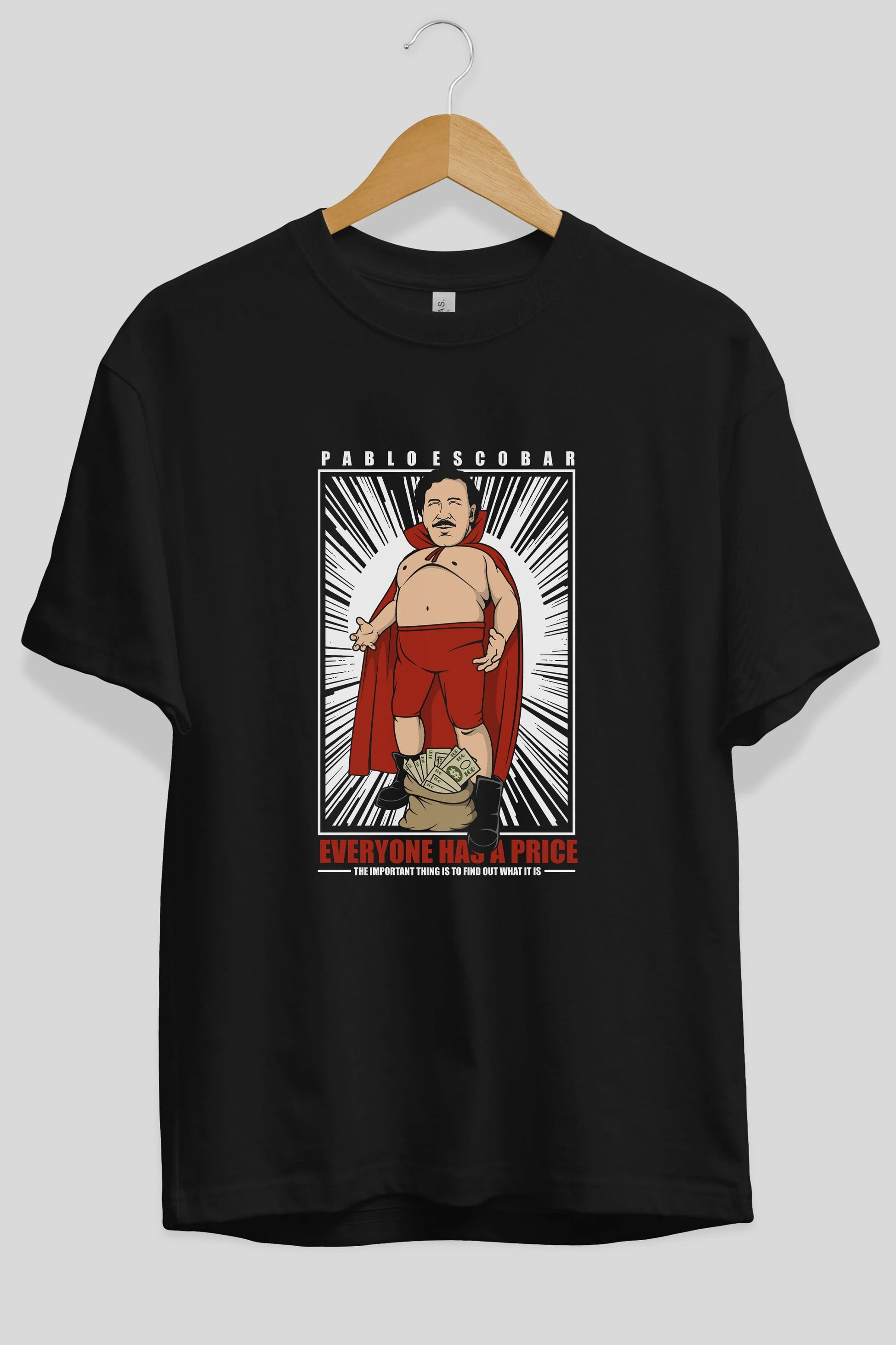 Pablo Escobar Luchador Ön Baskılı Oversize t-shirt Erkek Kadın Unisex %100 Pamuk tişort