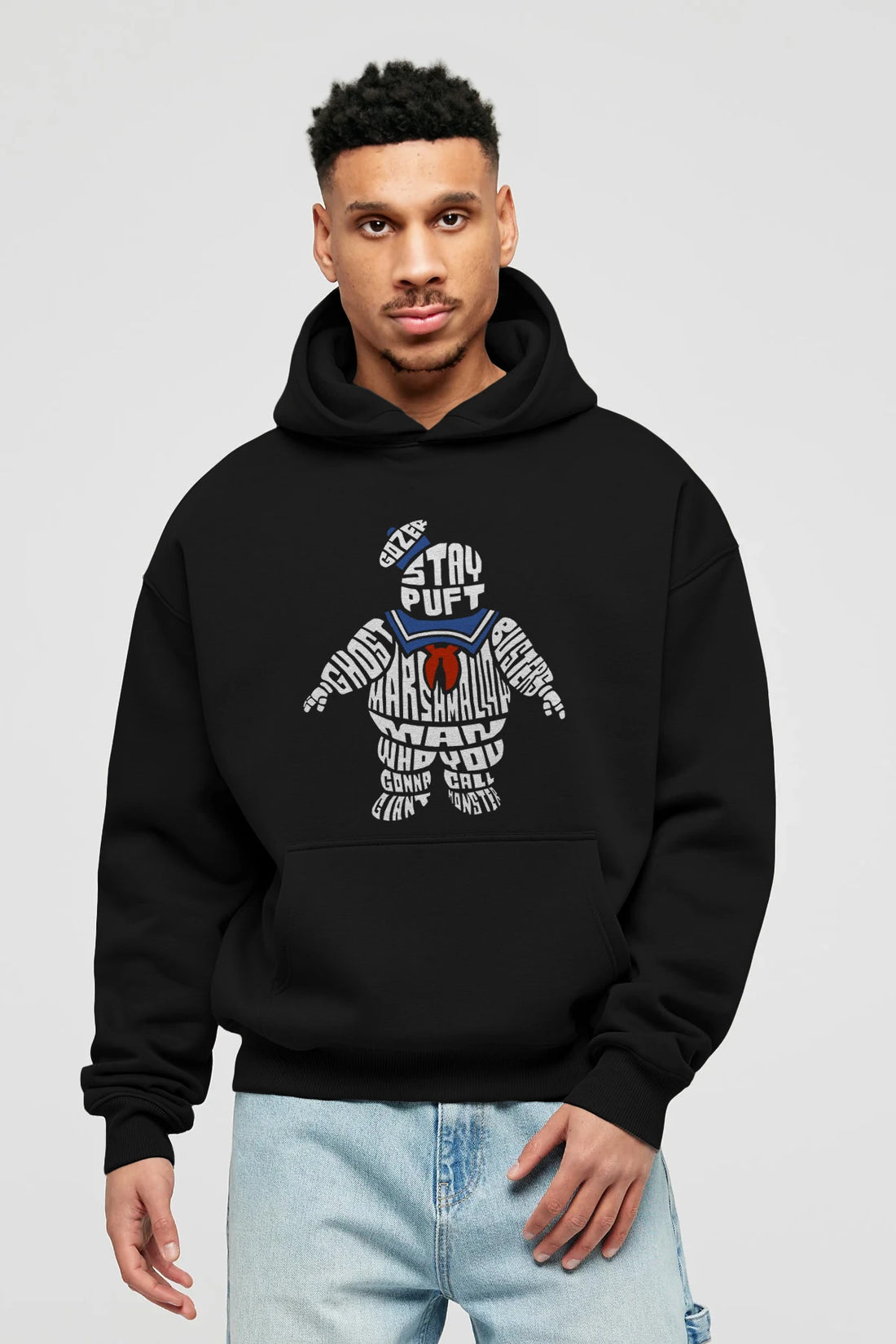 Stay Puft Ön Baskılı Hoodie Oversize Kapüşonlu Sweatshirt Erkek Kadın Unisex